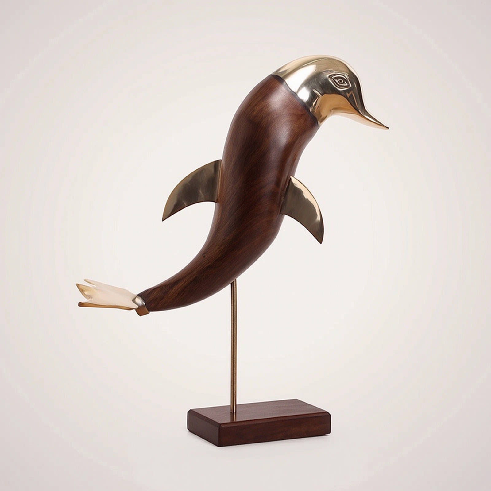 Delfinfigur Aus Holz Nautisch Delfinfigur Luxuriös Für Büro - Produktbild 5