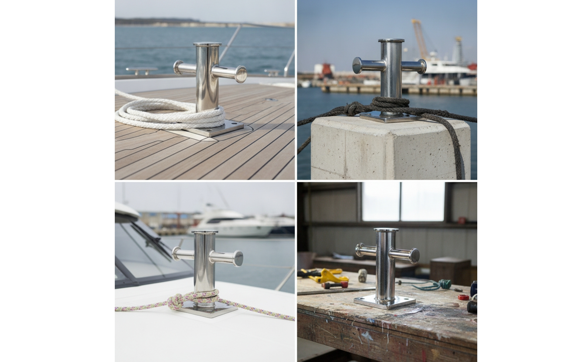Mooring Bollard 316 Stainless Steel Dock Bollard Resistant for Marinas