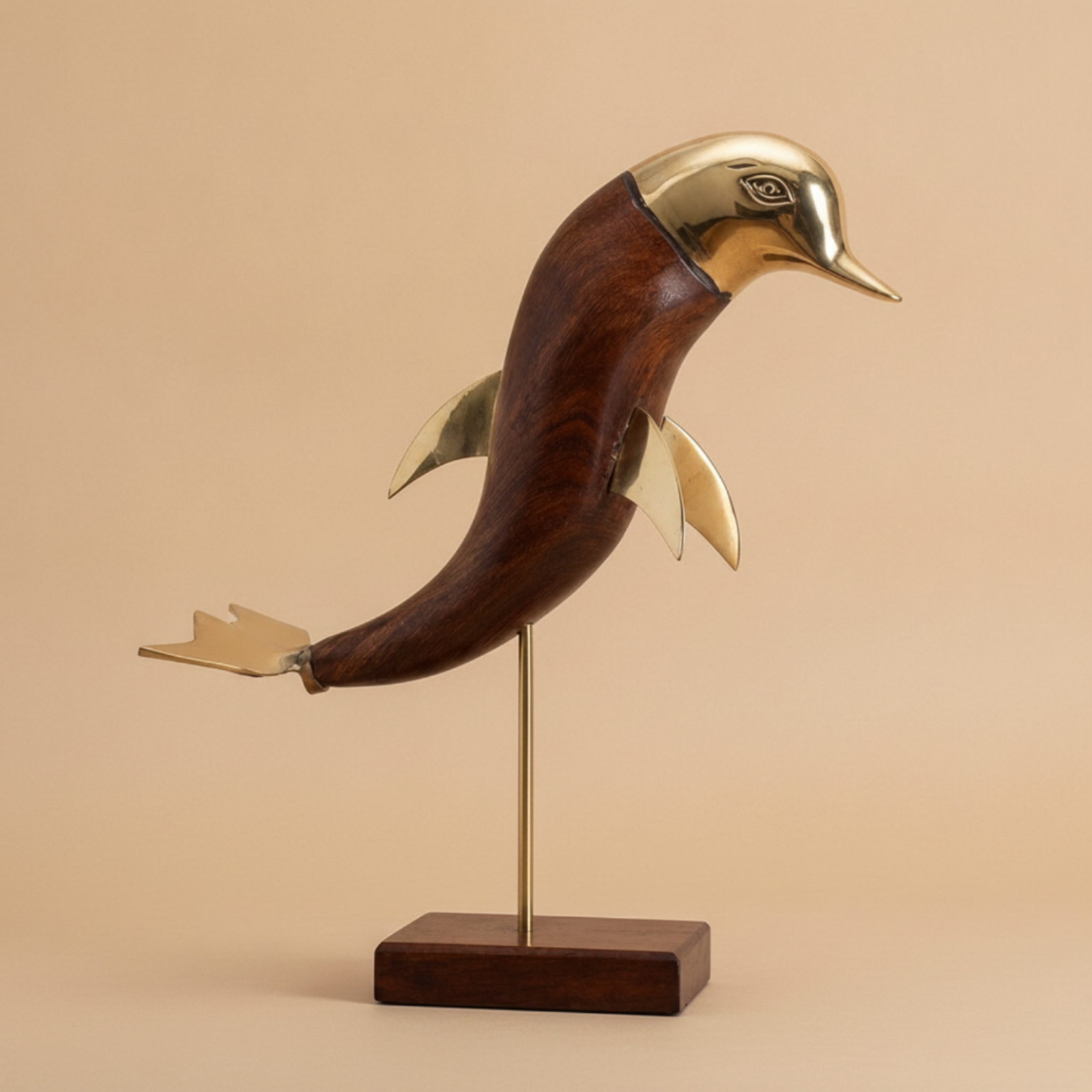 Delfinfigur Aus Holz Nautisch Delfinfigur Luxuriös Für Büro - Produktbild 3