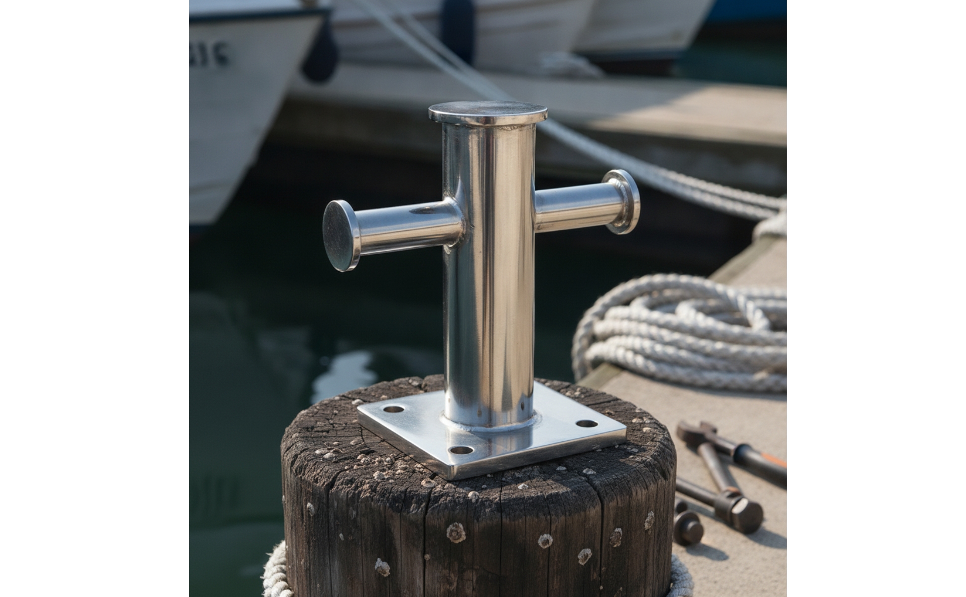 Mooring Bollard 316 Stainless Steel Dock Bollard Resistant for Marinas