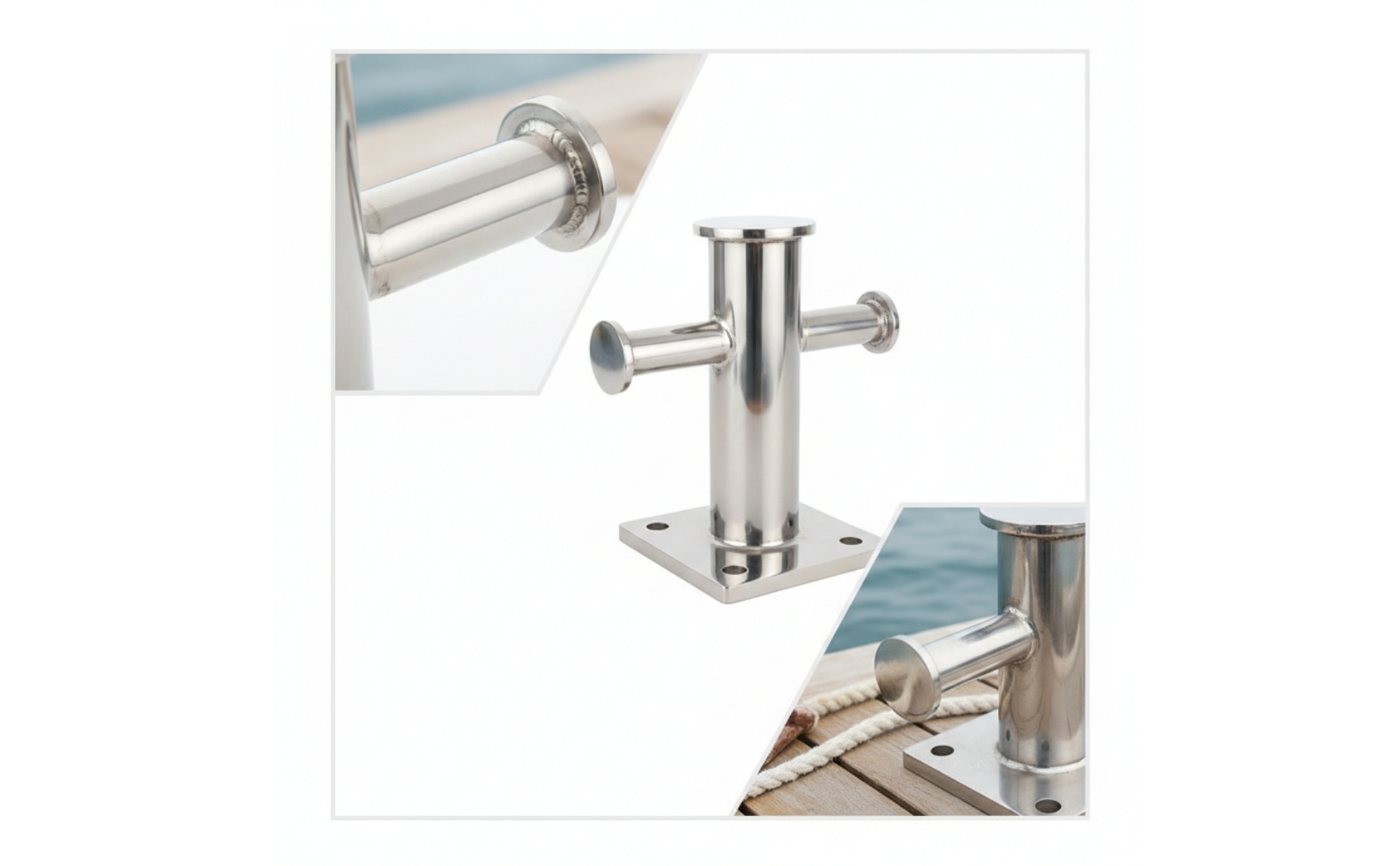 Mooring Bollard 316 Stainless Steel Dock Bollard Resistant for Marinas