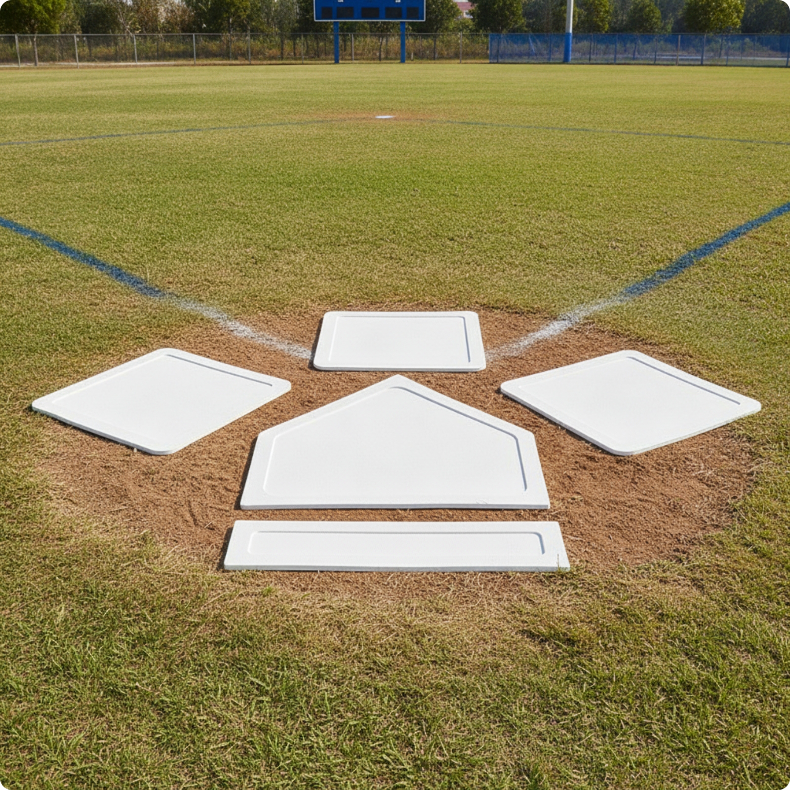 5 Stück Batting-Matte mit Homeplate Rutschfest Softball-Schlagmatte Modular