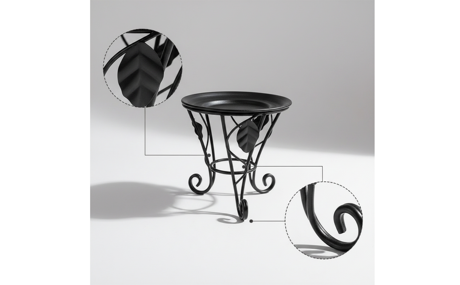 Round Metal Plant Stand Black Metal Plant Stand Indoor for Tabletop, Shelf