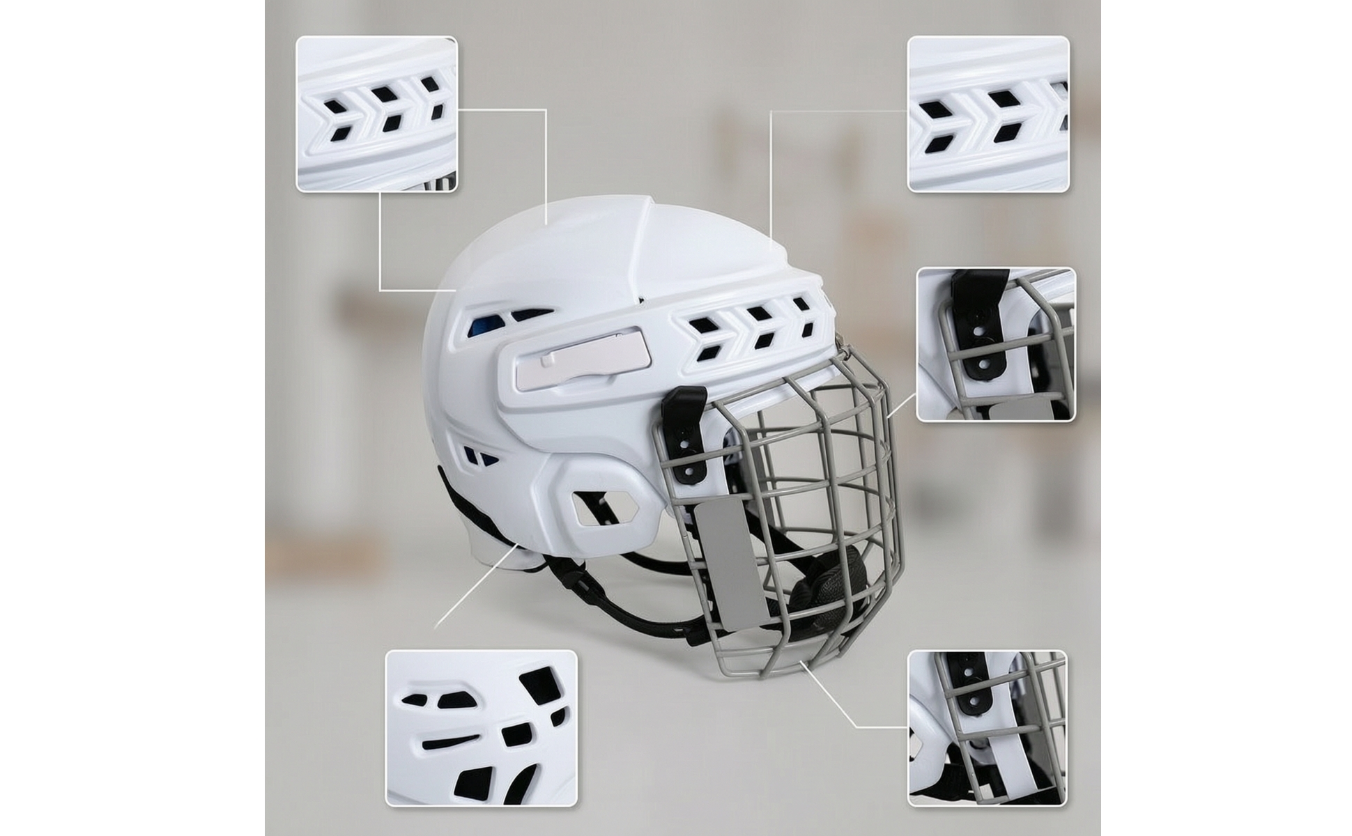 Helmet with Face Cage Safety Goalie Helmet Vented for Athletes, Goalkeepers