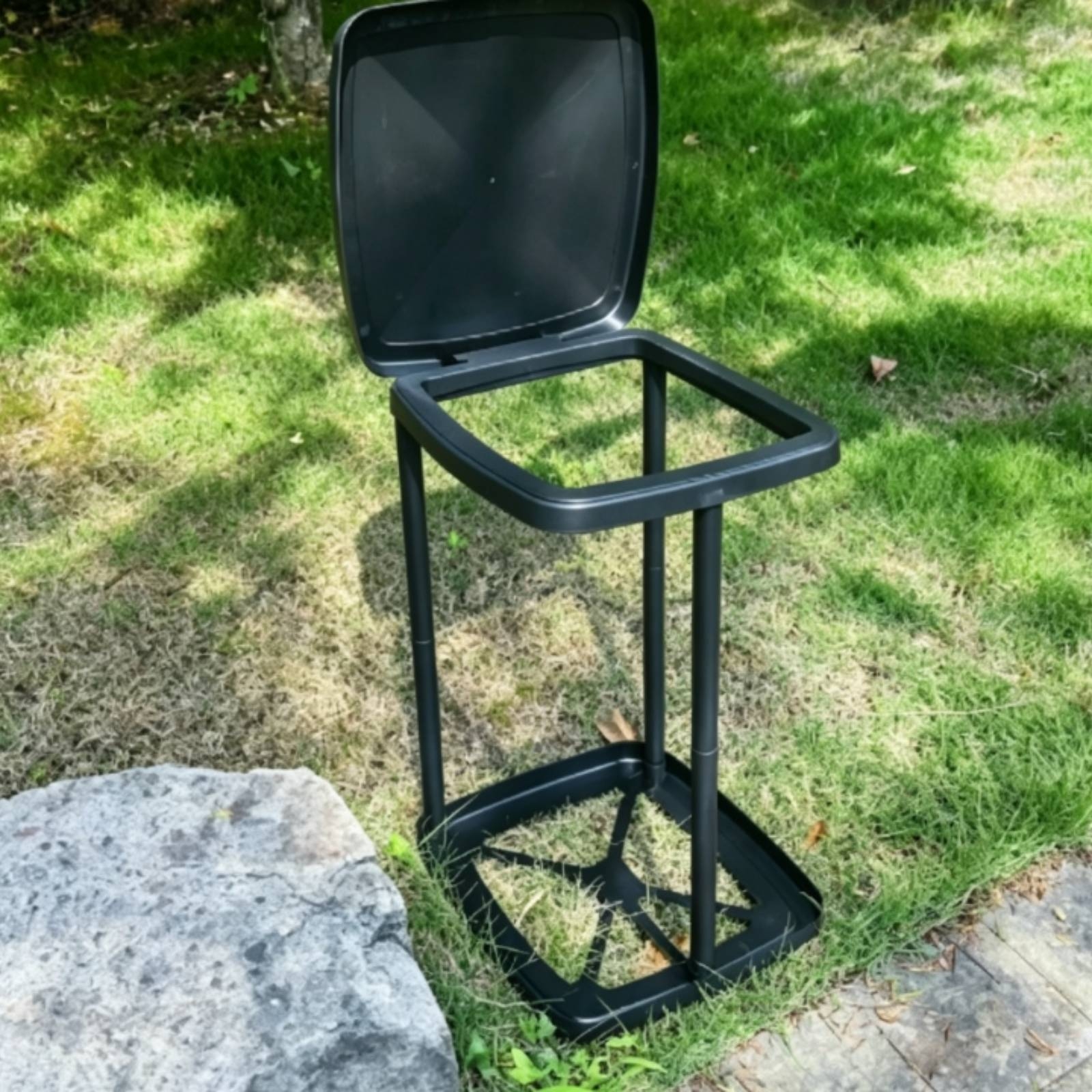 Klappbarer Müllsackständer mit Deckel Höhenverstellbar für Garten, Wohnmobil - Produktbild 2