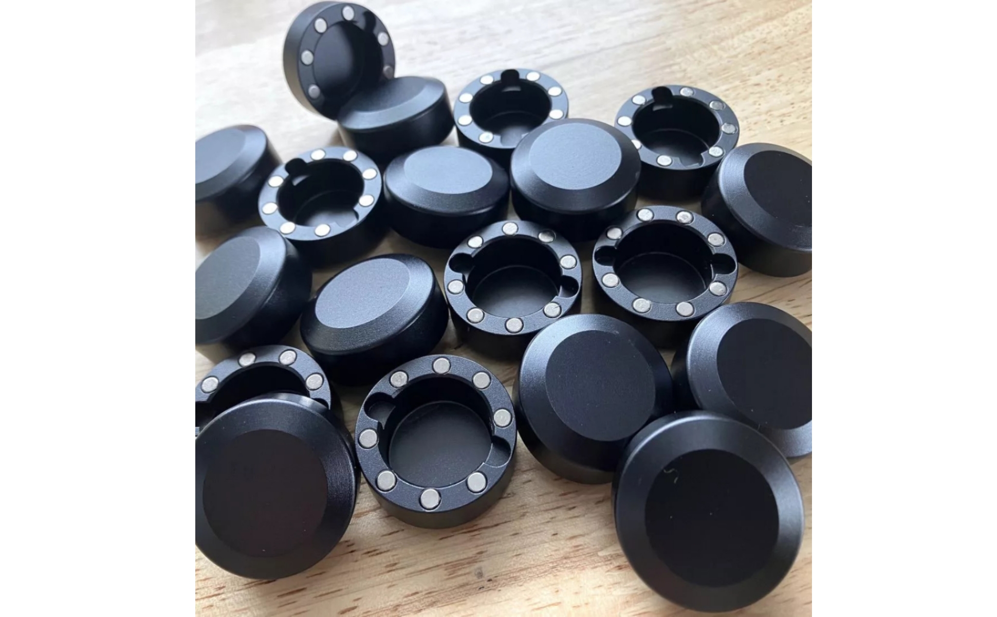 Solid Safety Caps Matte Black Safety Caps with Open Center Sleek