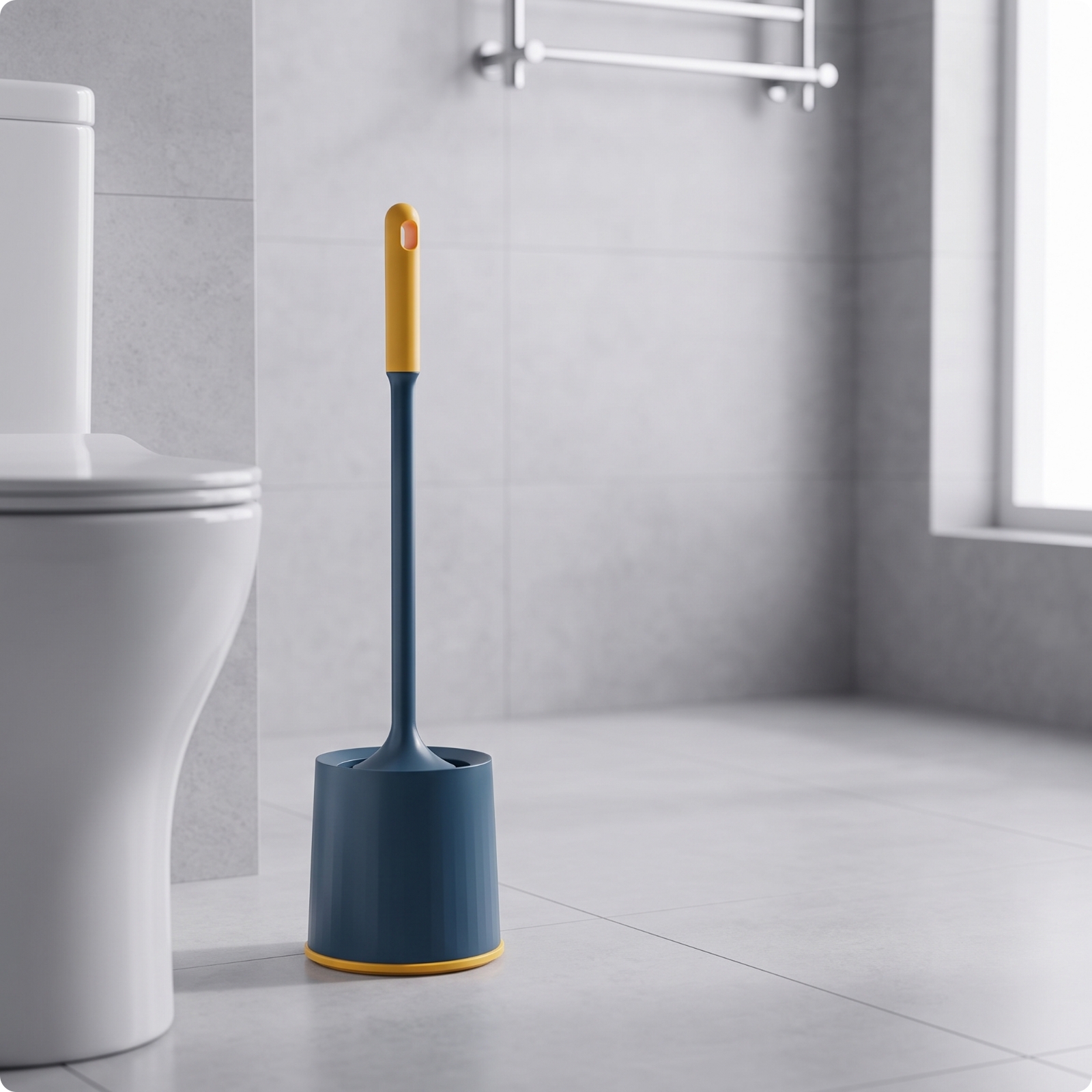 Toilet Brush with Holder Ergonomic Toilet Brush with Base Hanging for Bathroom