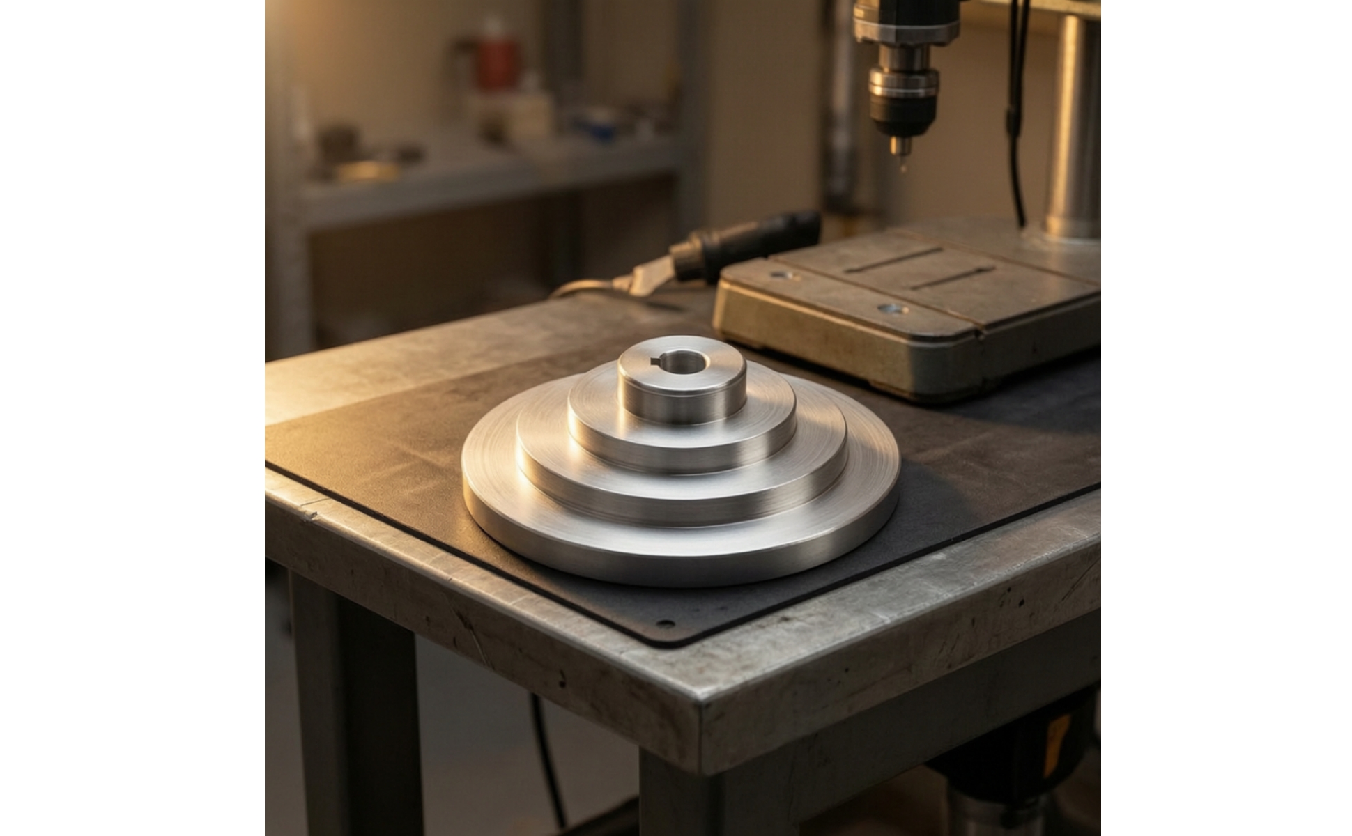 Stepped Belt Pulley Aluminum Stepped Pulley with Keyway Machined for Press