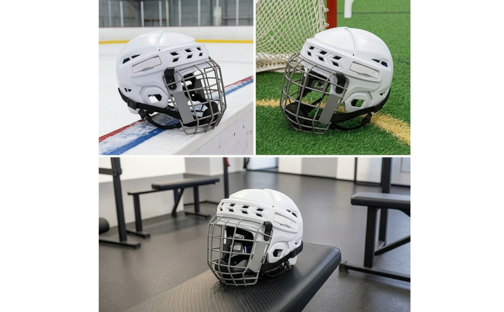 Helmet with Face Cage Safety Goalie Helmet Vented for Athletes, Goalkeepers