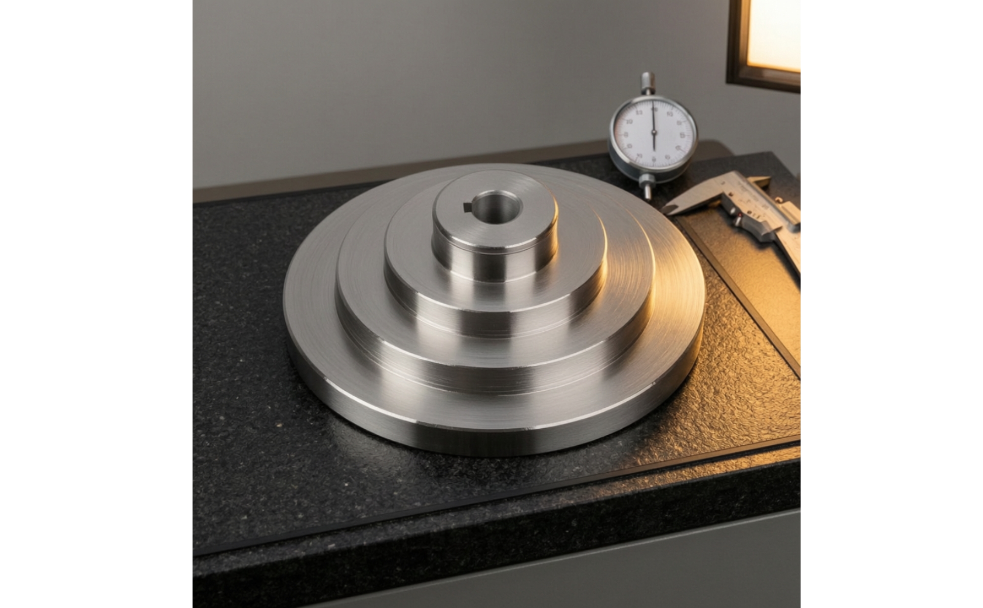 Stepped Belt Pulley Aluminum Stepped Pulley with Keyway Machined for Press