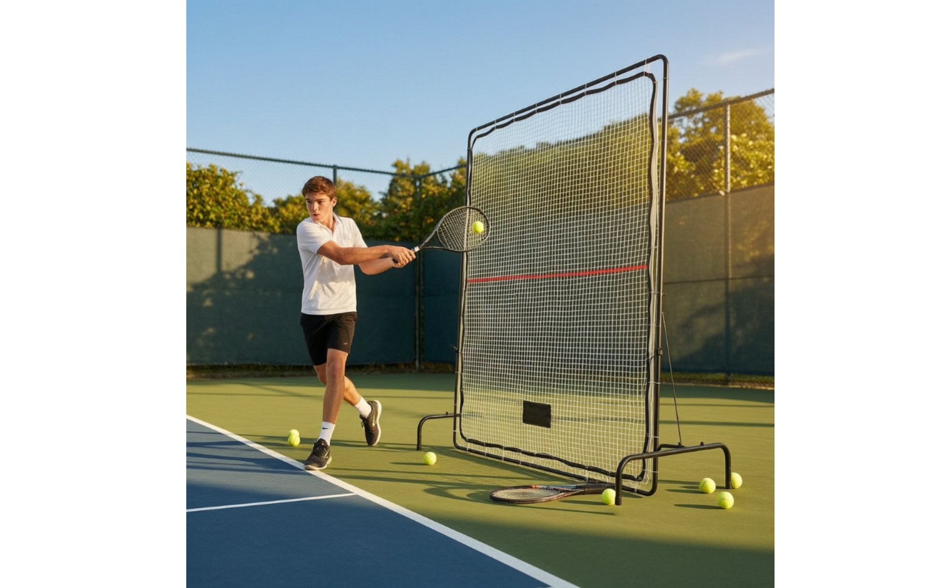 Tennis Rebounder Net Foldable Tennis Rebounder Freestanding for Backyard