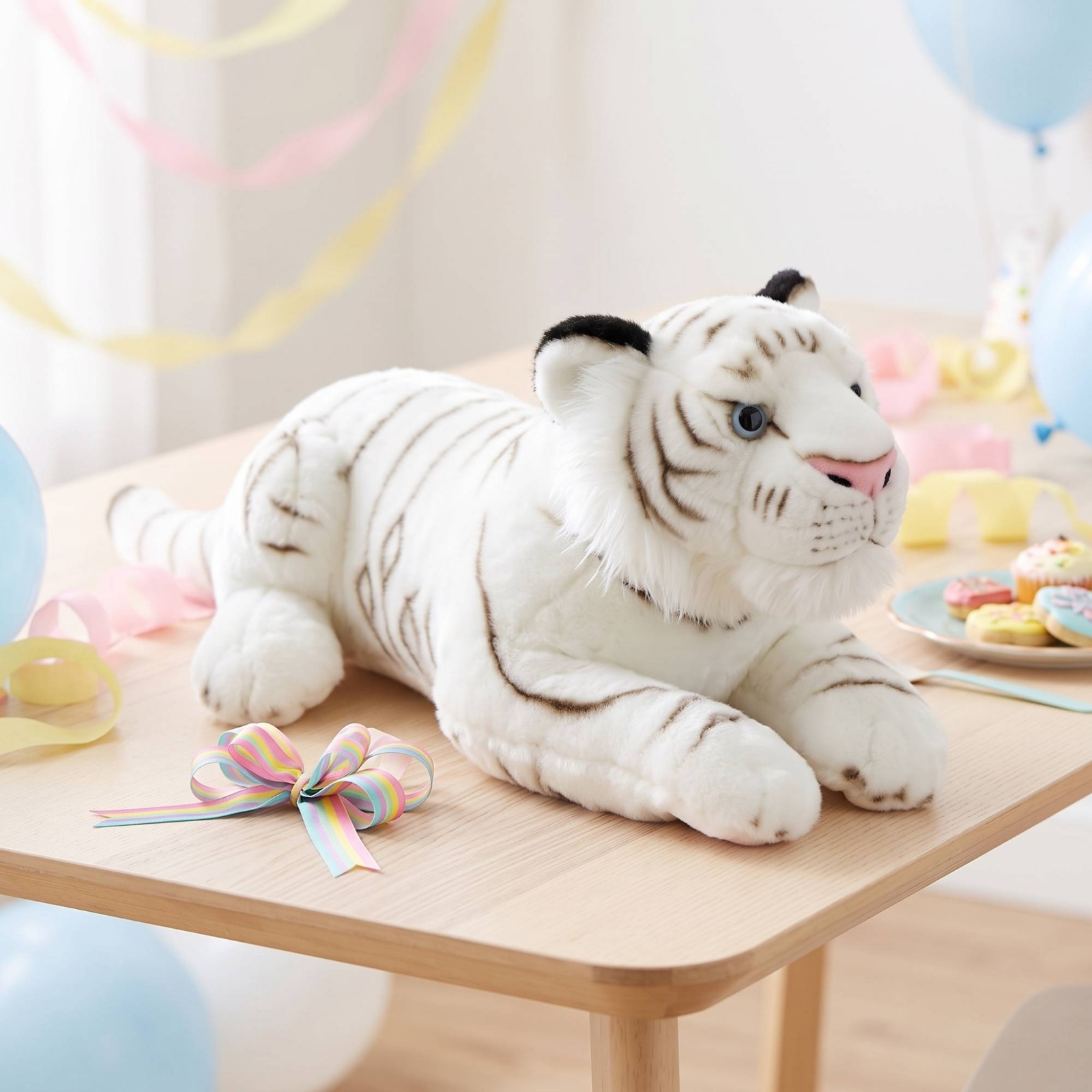Plüschtiger Weiß Kuscheltiger Flauschig für Kinder, Babys - Produktbild 2