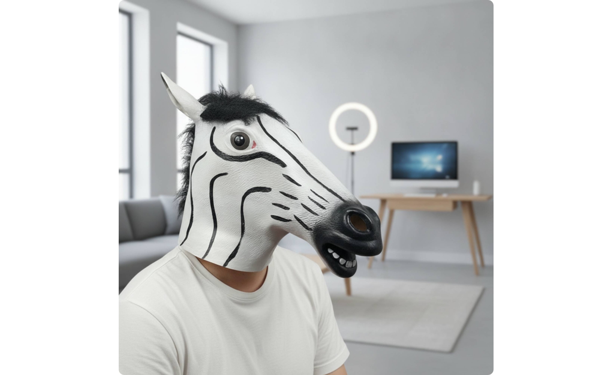 Latex Animal Full Head Mask Breathable Animal Full Head Mask Pull-on for Cosplay