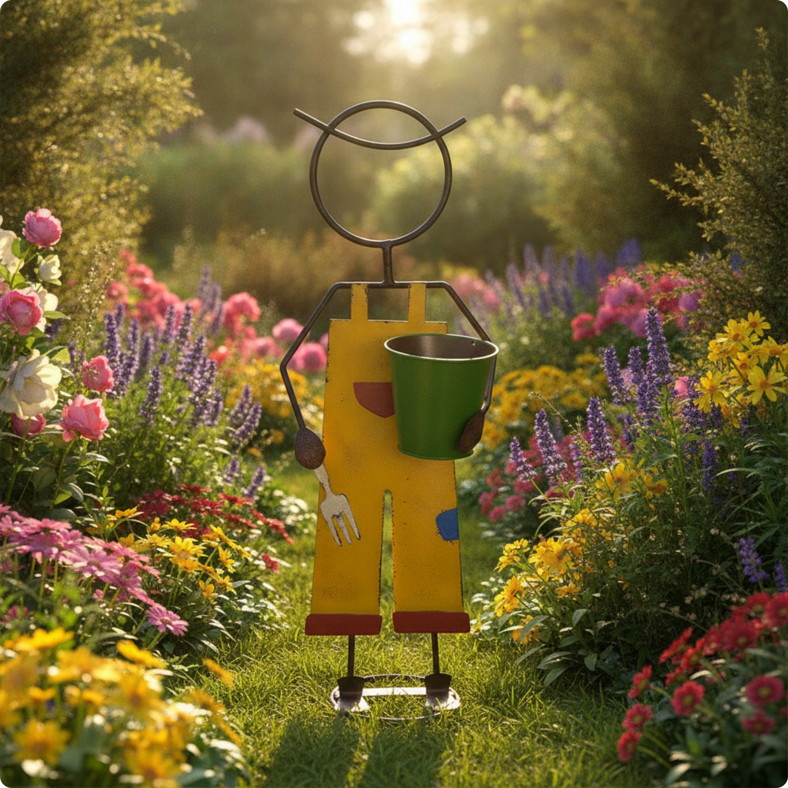 Human Figure Planter Long-Lasting Cartoon Planter Versatile for Garden