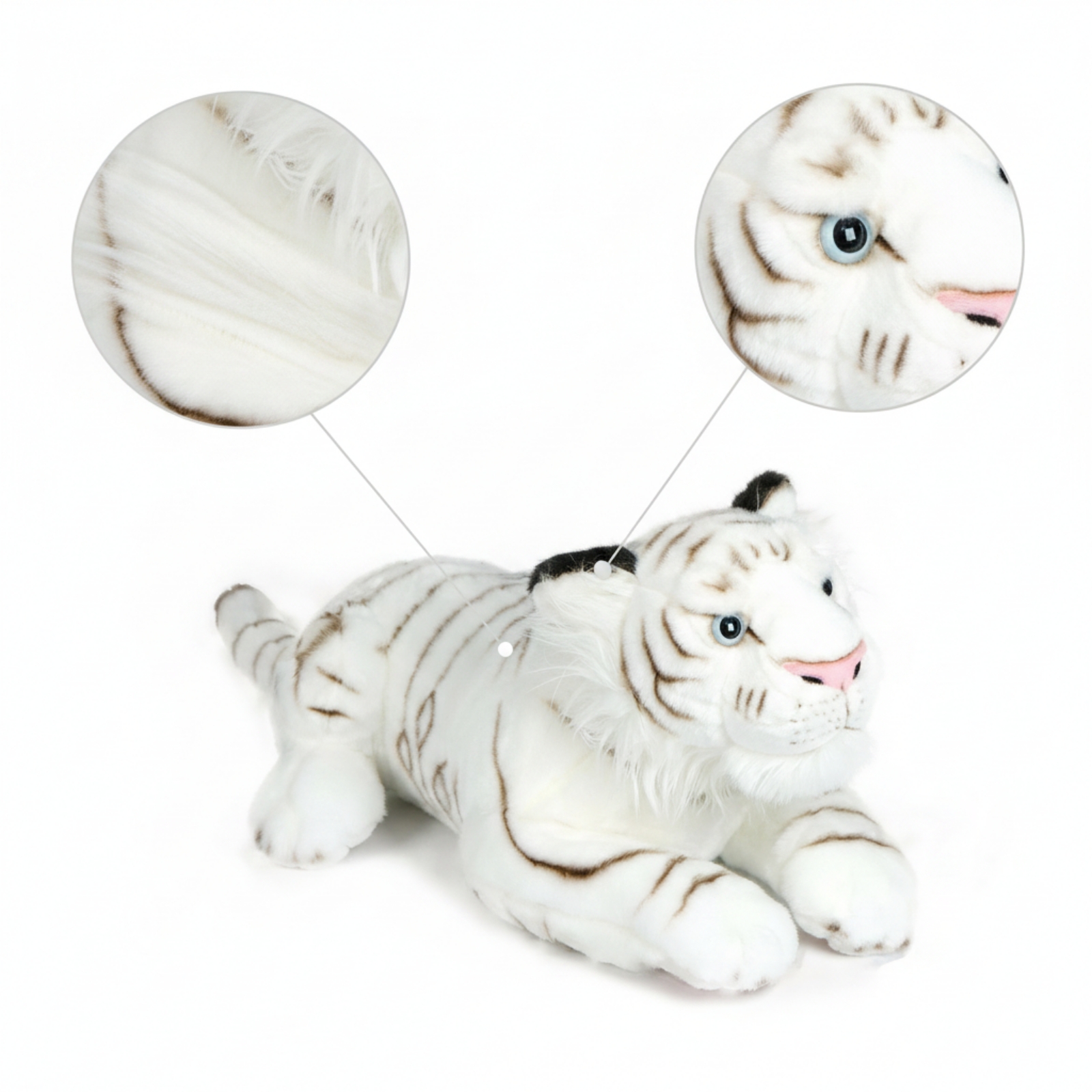 Plüschtiger Weiß Kuscheltiger Flauschig für Kinder, Babys - Produktbild 4