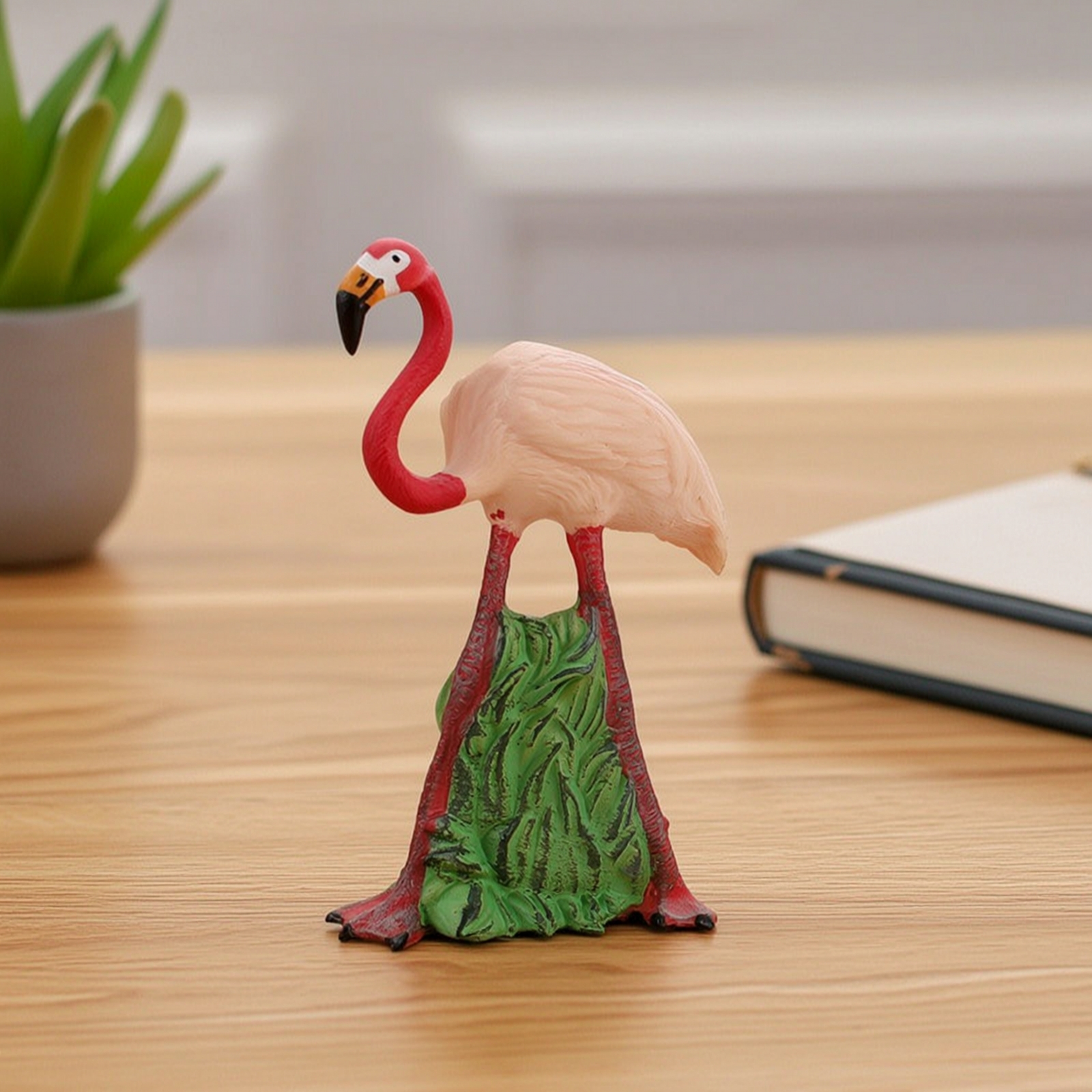 Flamingo Figurine Standing Animal Sculpture Detailed for Shelf, Display Cabinet - Produktbild 5