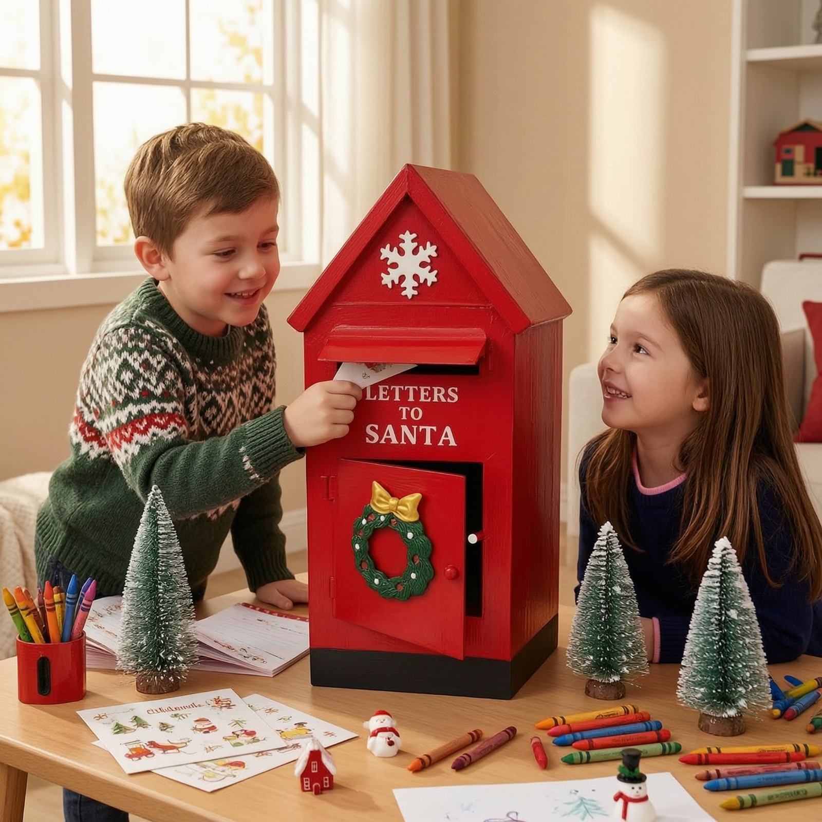 weihnachtsbriefkasten festlich Briefkasten-Ornament nostalgisch für Familien - Produktbild 2