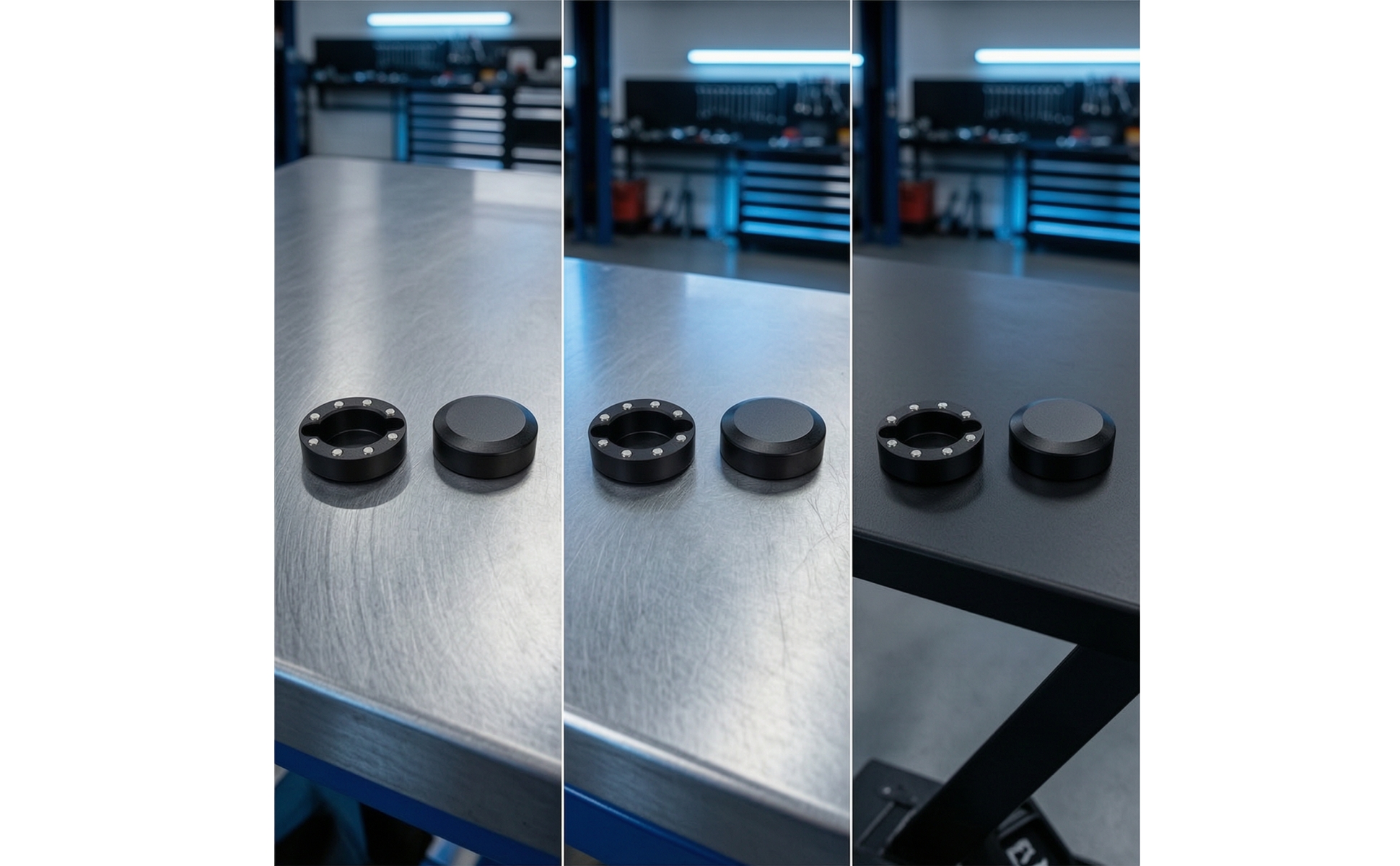 Solid Safety Caps Matte Black Safety Caps with Open Center Sleek