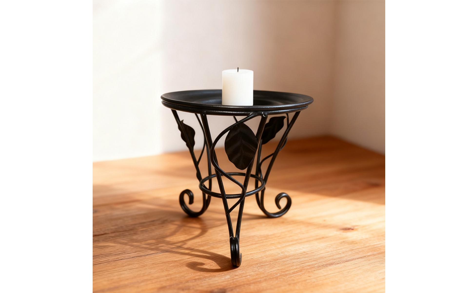 Round Metal Plant Stand Black Metal Plant Stand Indoor for Tabletop, Shelf