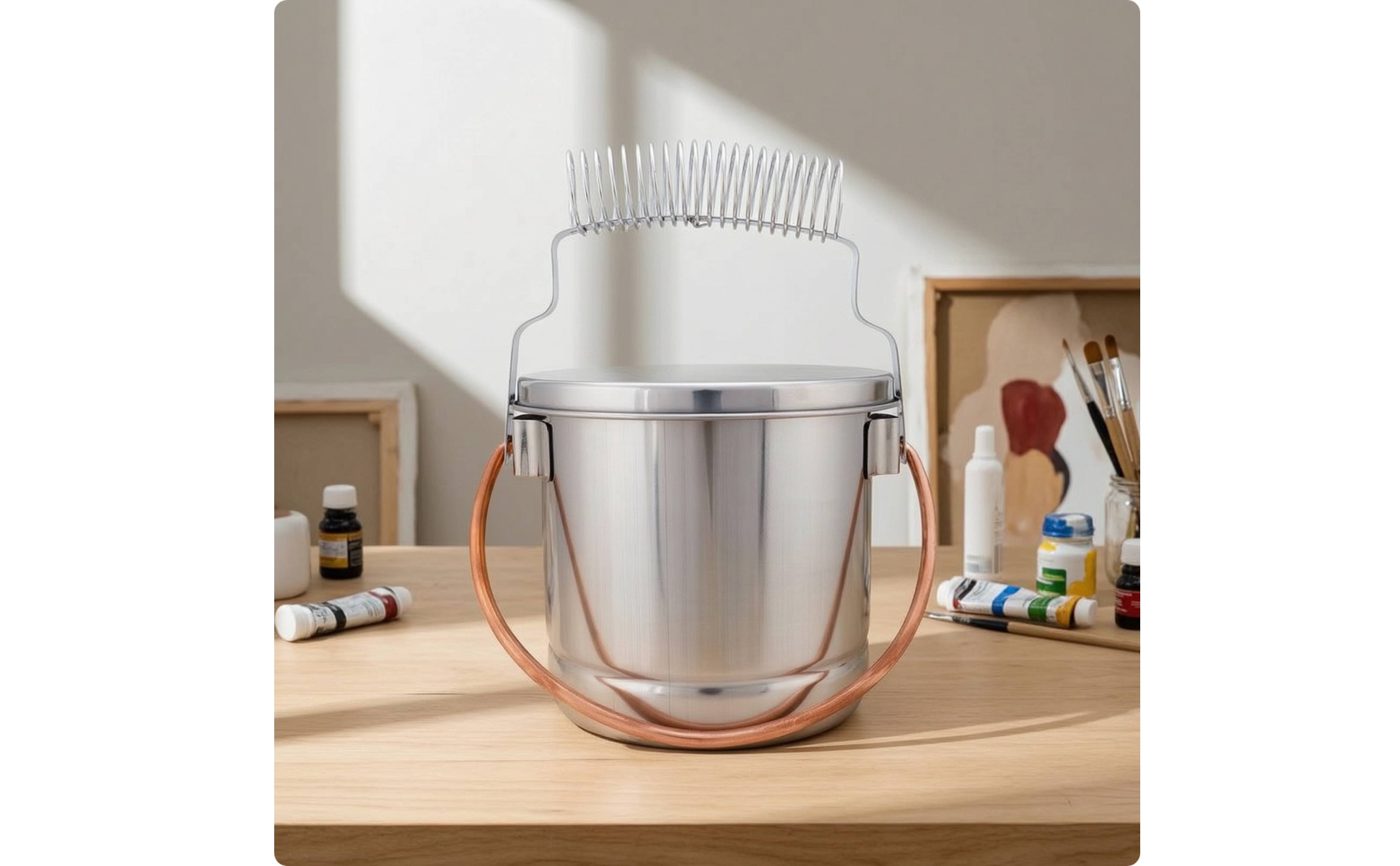 Paint Brush Washing Container Stainless Steel Brush Washing Container With