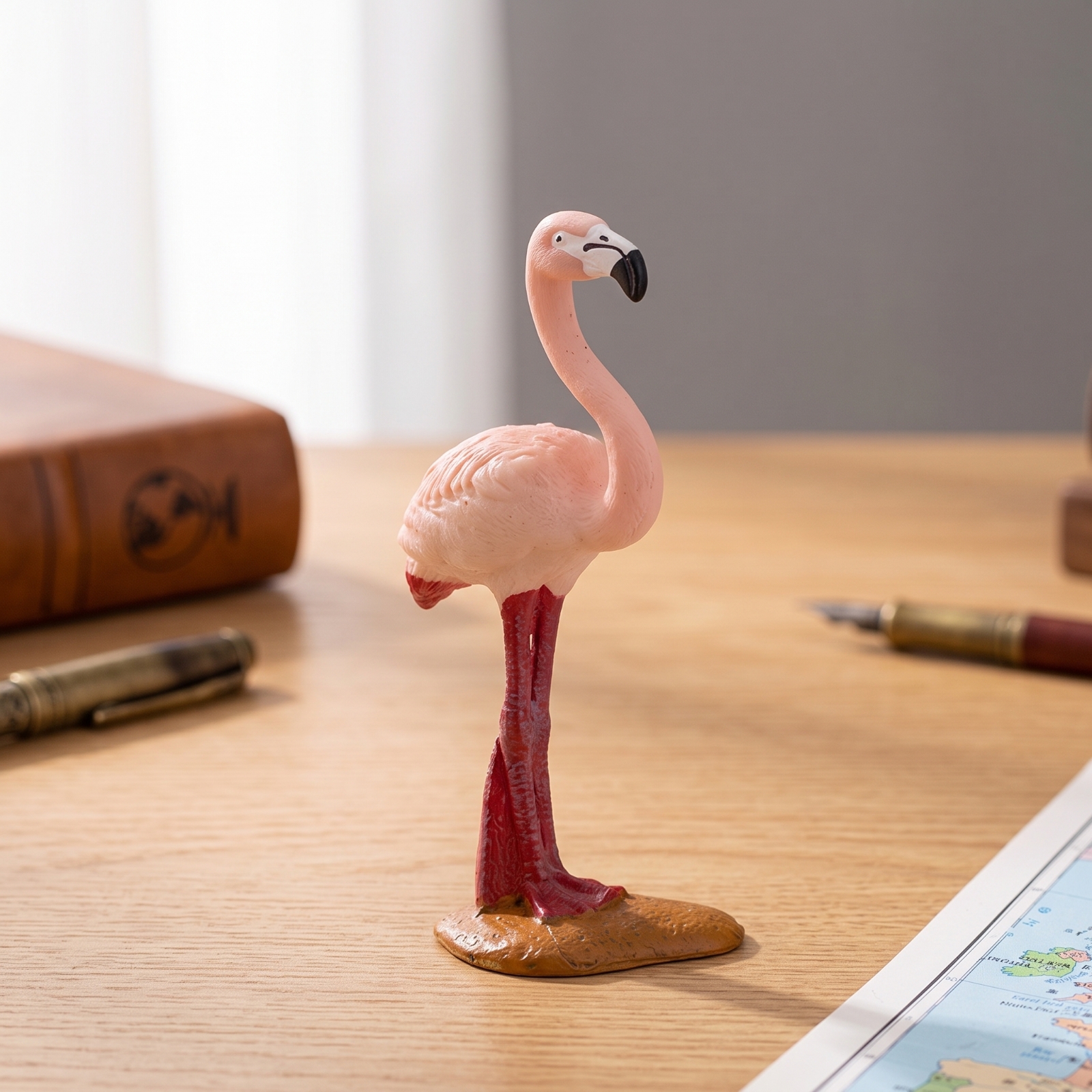 Flamingo Figurine Standing Animal Sculpture Detailed for Shelf, Display Cabinet - Produktbild 1