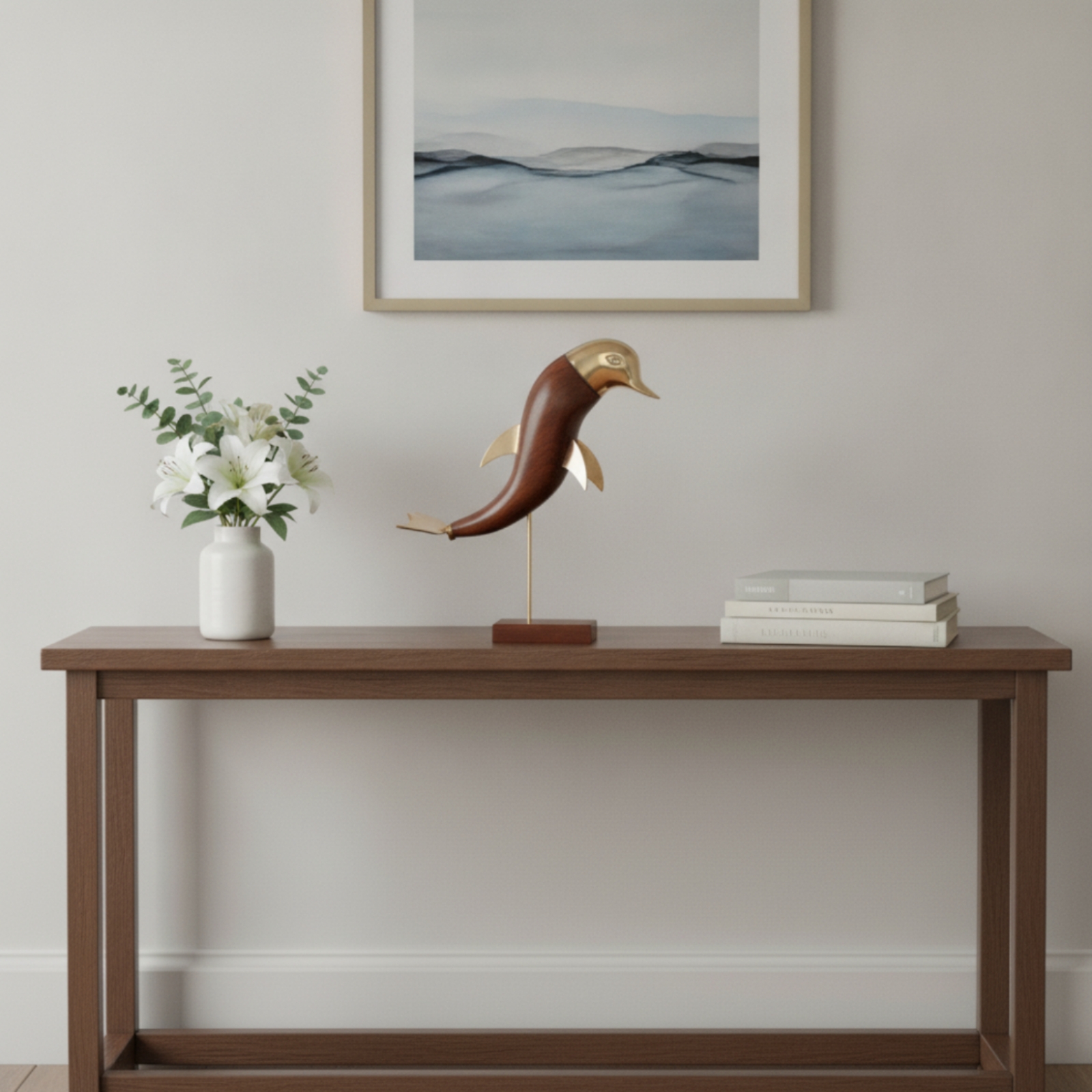 Delfinfigur Aus Holz Nautisch Delfinfigur Luxuriös Für Büro - Produktbild 1