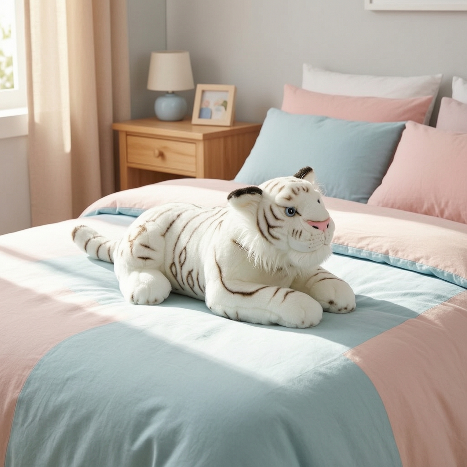 Plüschtiger Weiß Kuscheltiger Flauschig für Kinder, Babys - Produktbild 3