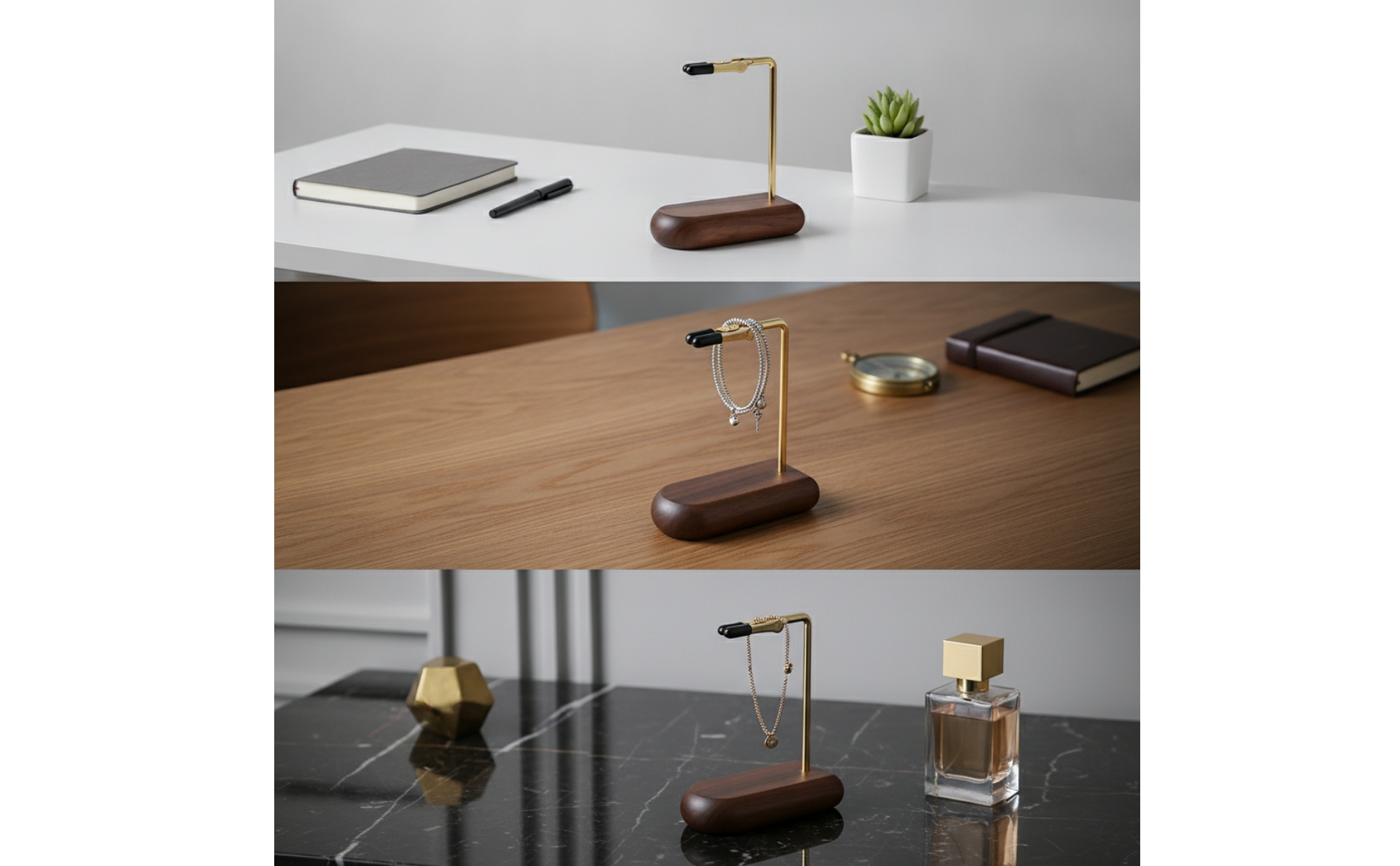 Bracelet Helper One-Handed Bracelet Fastener with Wood Base Tabletop for Bedroom