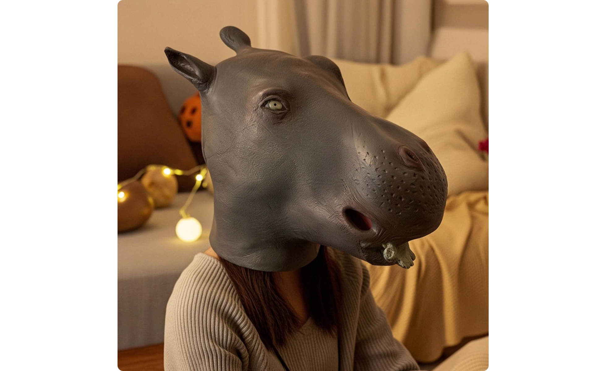 Latex Animal Full Head Mask Breathable Animal Full Head Mask Pull-on for Cosplay