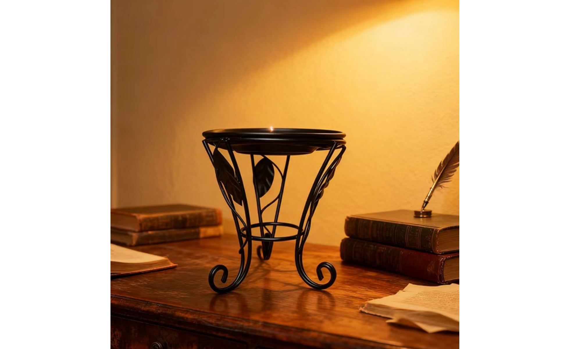 Round Metal Plant Stand Black Metal Plant Stand Indoor for Tabletop, Shelf