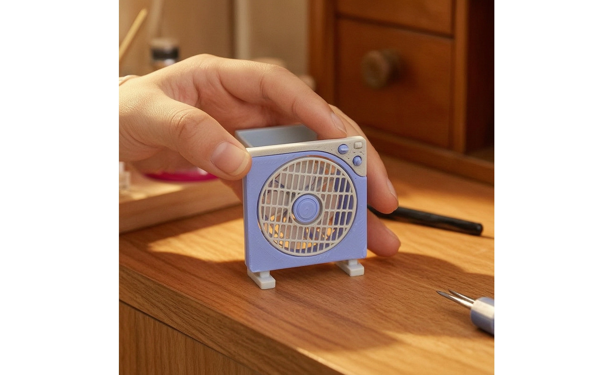 Miniature Fan Model Vintage-Style Dollhouse Fan Retro for Photo Props, Hobbyists