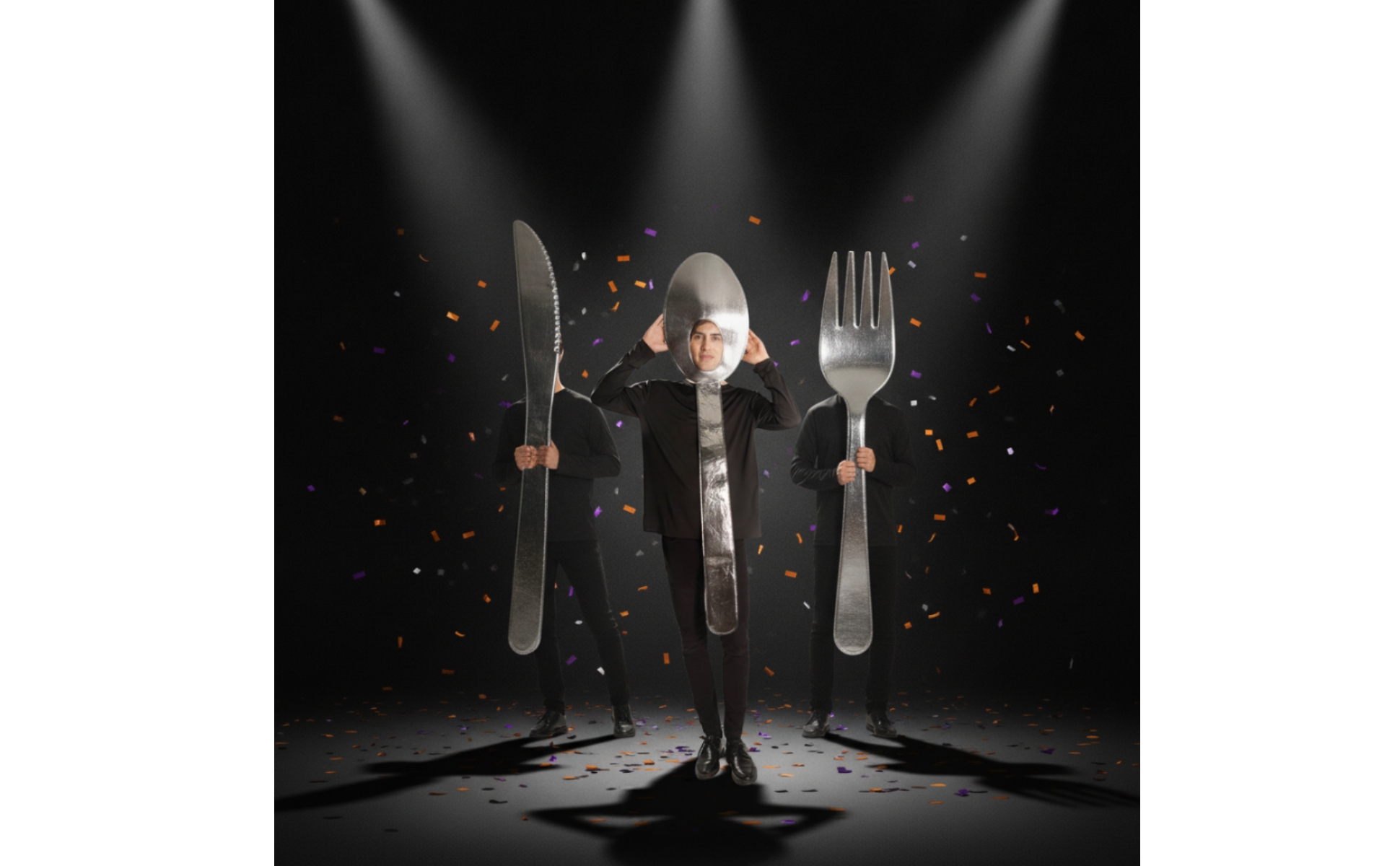 Silver Spoon Costume Novelty Cutlery Costume Funny for Halloween, Cosplayers
