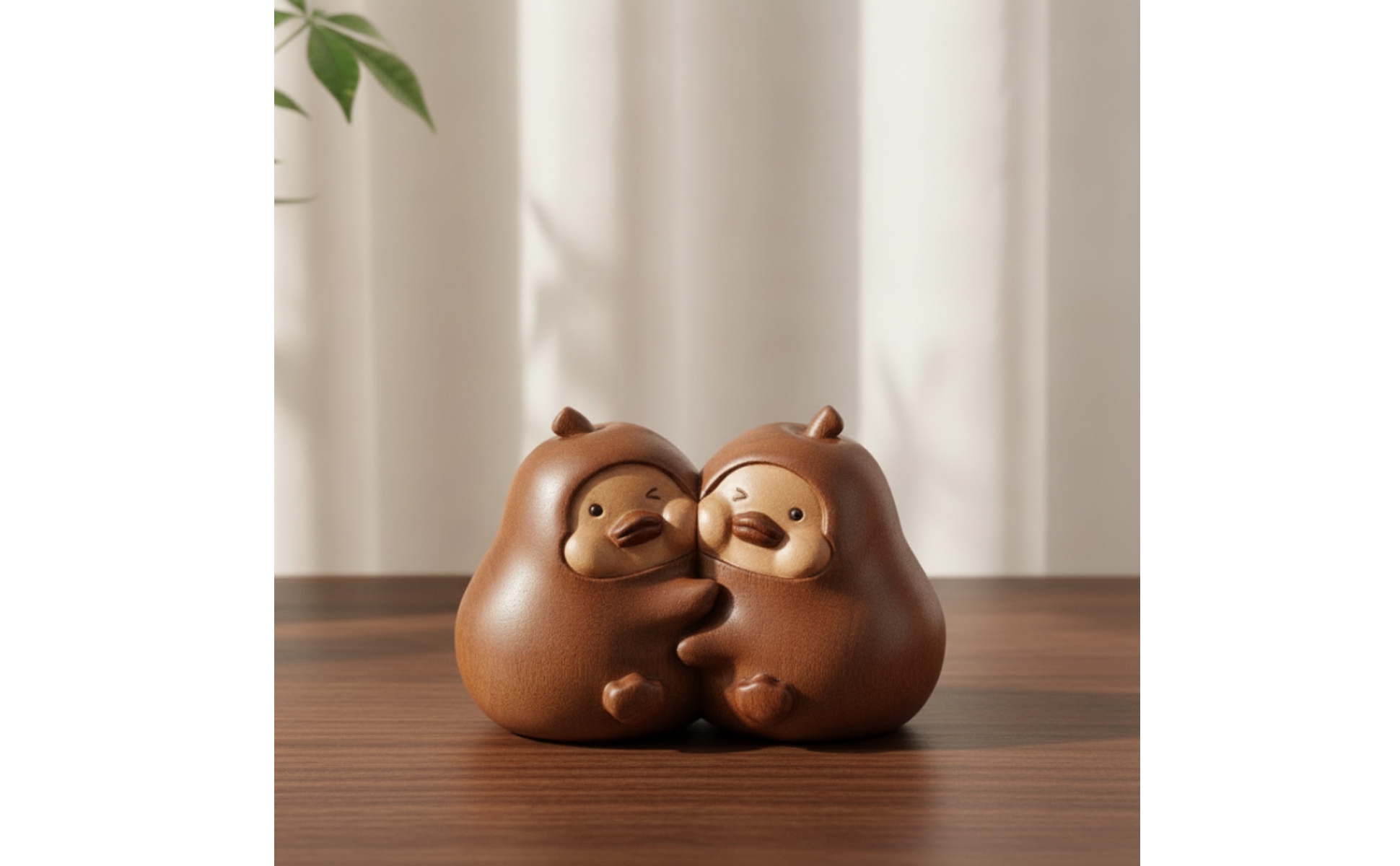 Wooden Bird Figurine Artisanal Wooden Bird Ornament Carved for Desk, Bookshelf