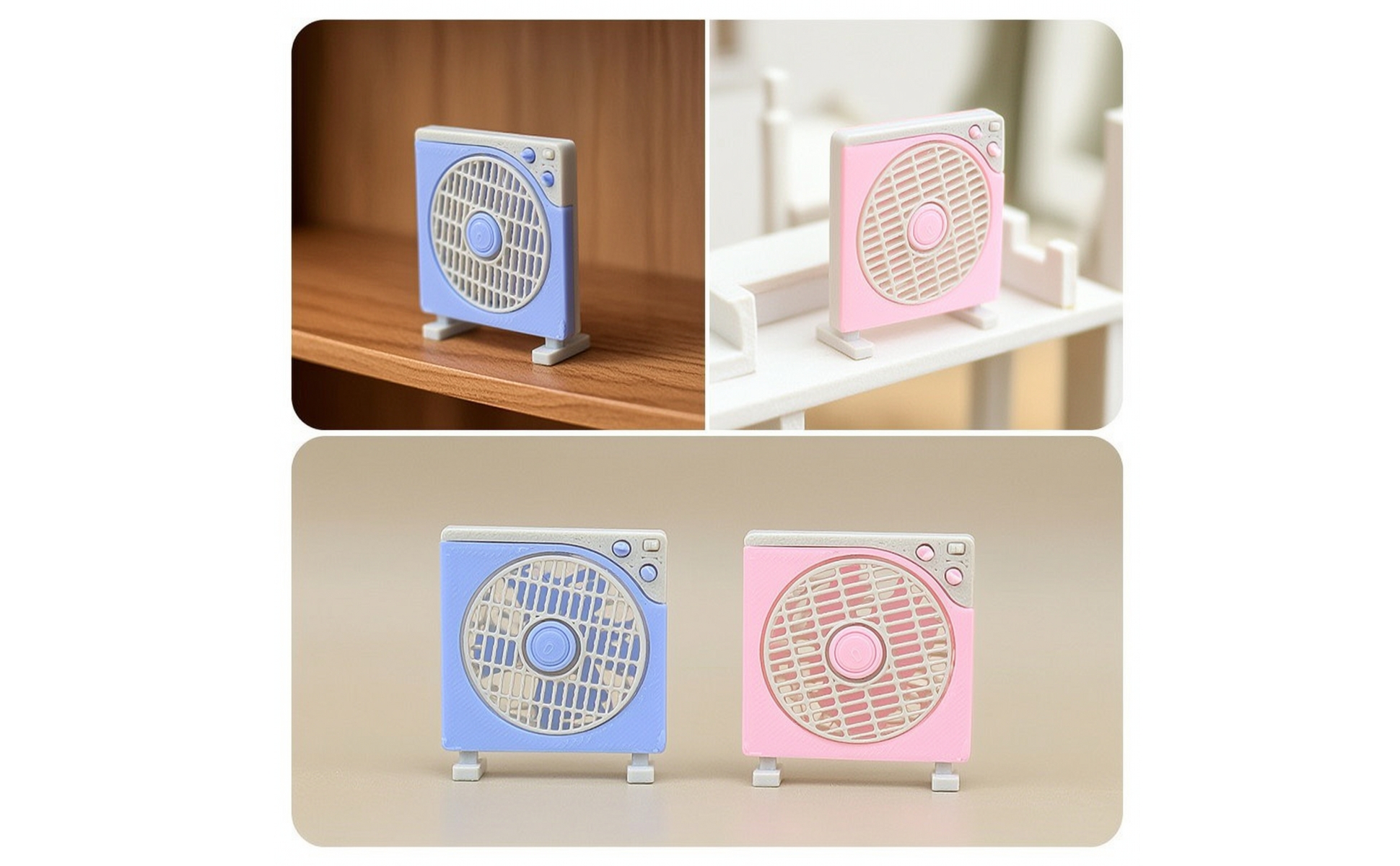 Miniature Fan Model Vintage-Style Dollhouse Fan Retro for Photo Props, Hobbyists
