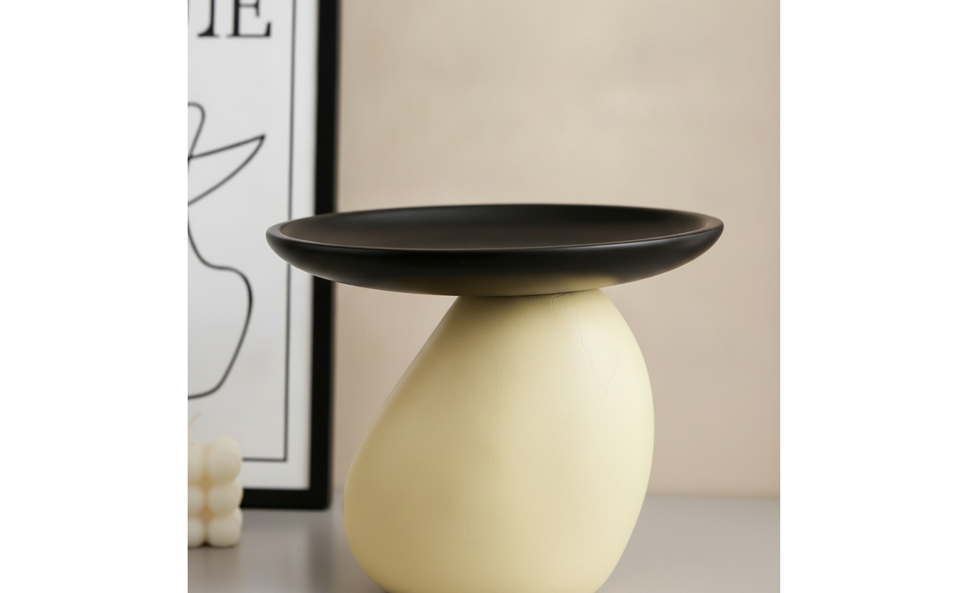 Toadstool Tray Minimalist Tray with Pedestal Sculptural for Entryway, Dresser