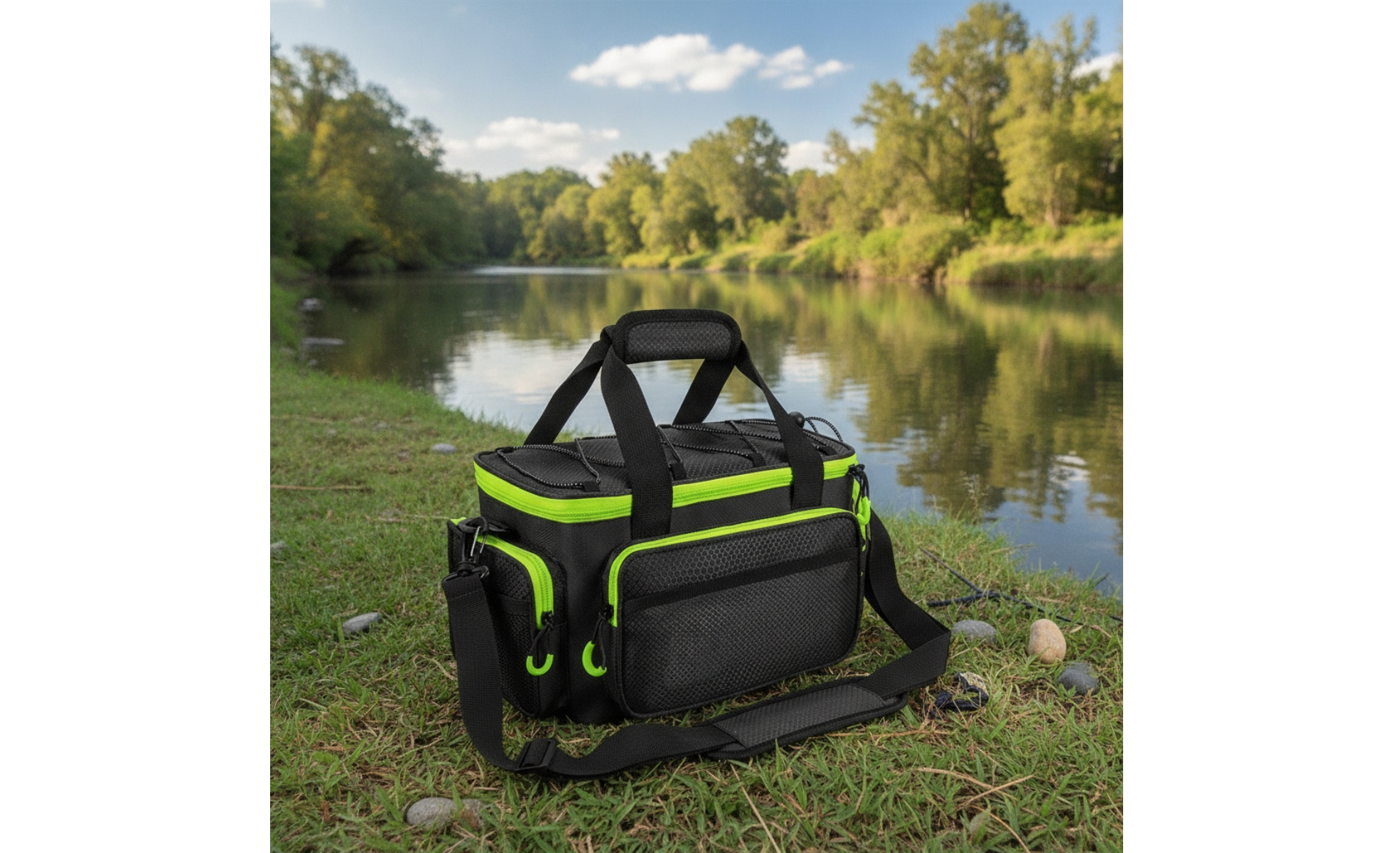Fishing Tackle Bag Multi-Pocket Tackle Bag with Shoulder Strap Portable
