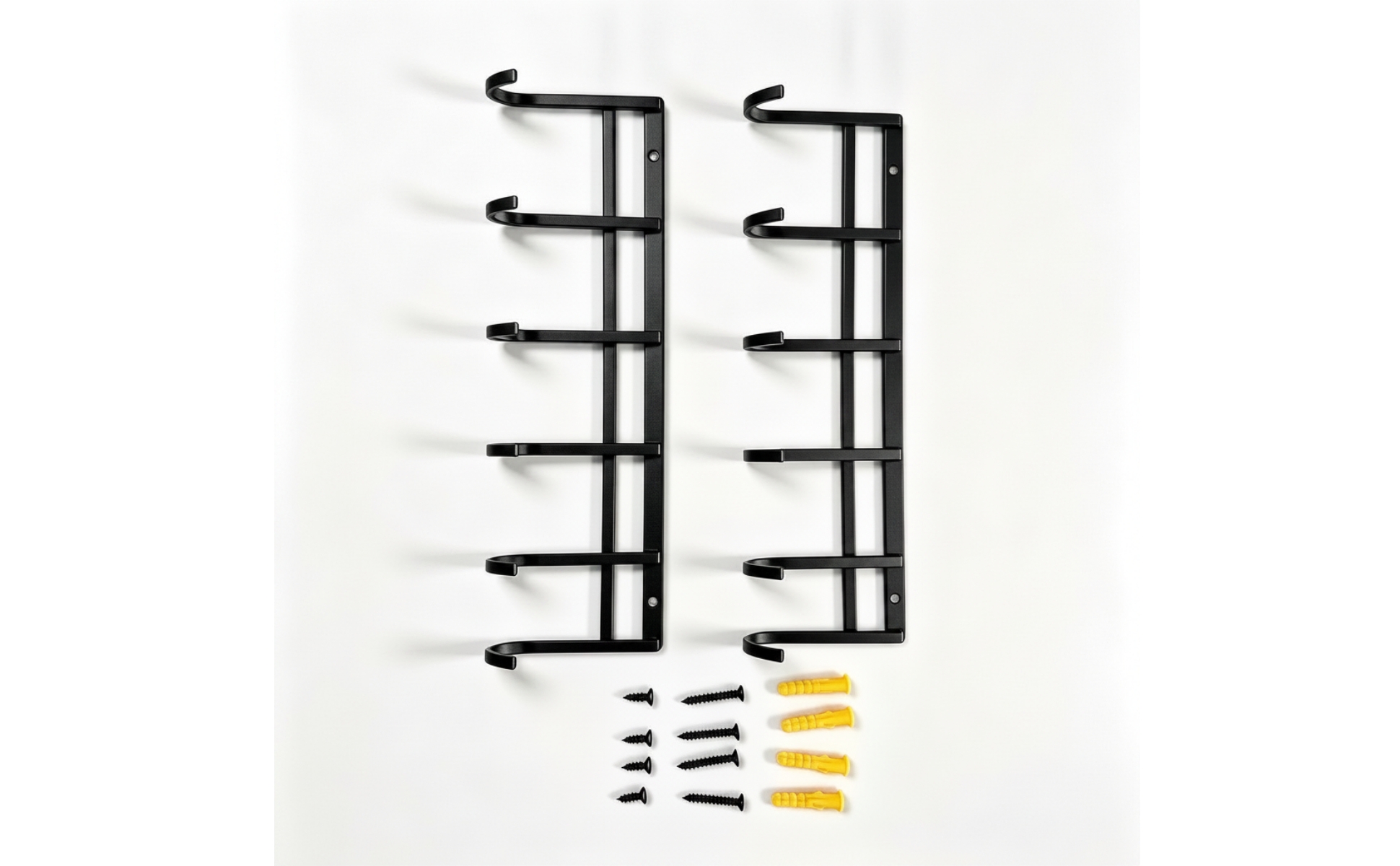 2 Pieces Wall-Mounted Coat Rack with Hooks Slim Coat Rack with Hooks for Kitchen