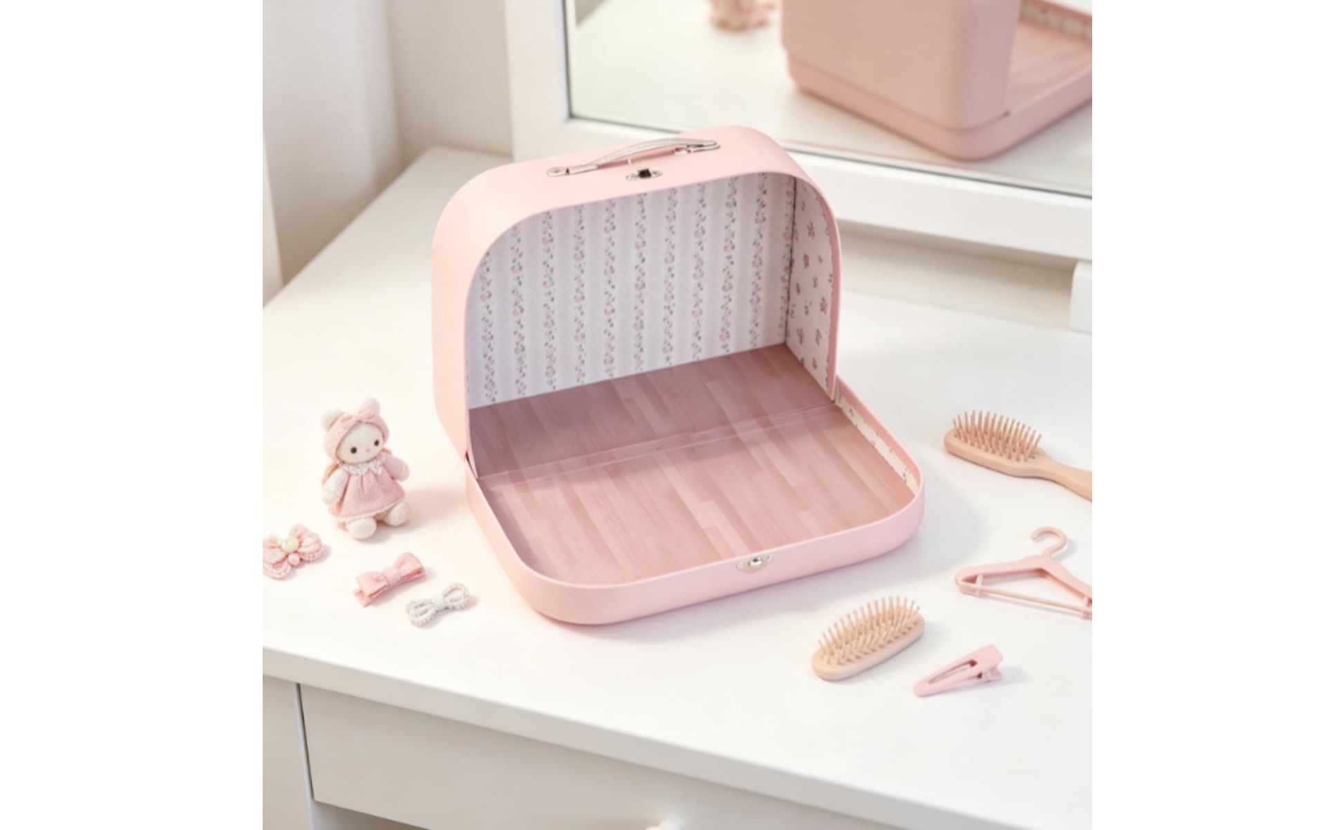 Suitcase Dollhouse Portable Mini Suitcase with Handle Decorative for Collectors