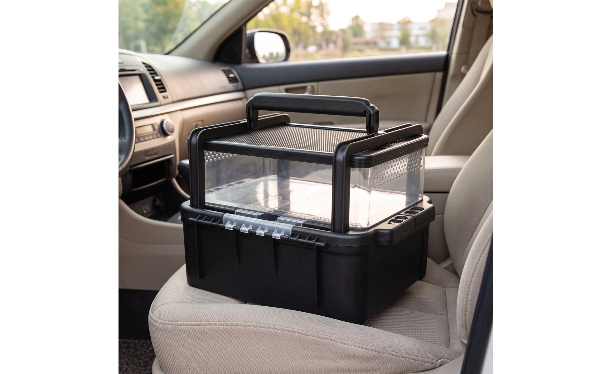 Reptile Carrier Portable Reptile Transport Box Ventilated for Travel, Outdoor