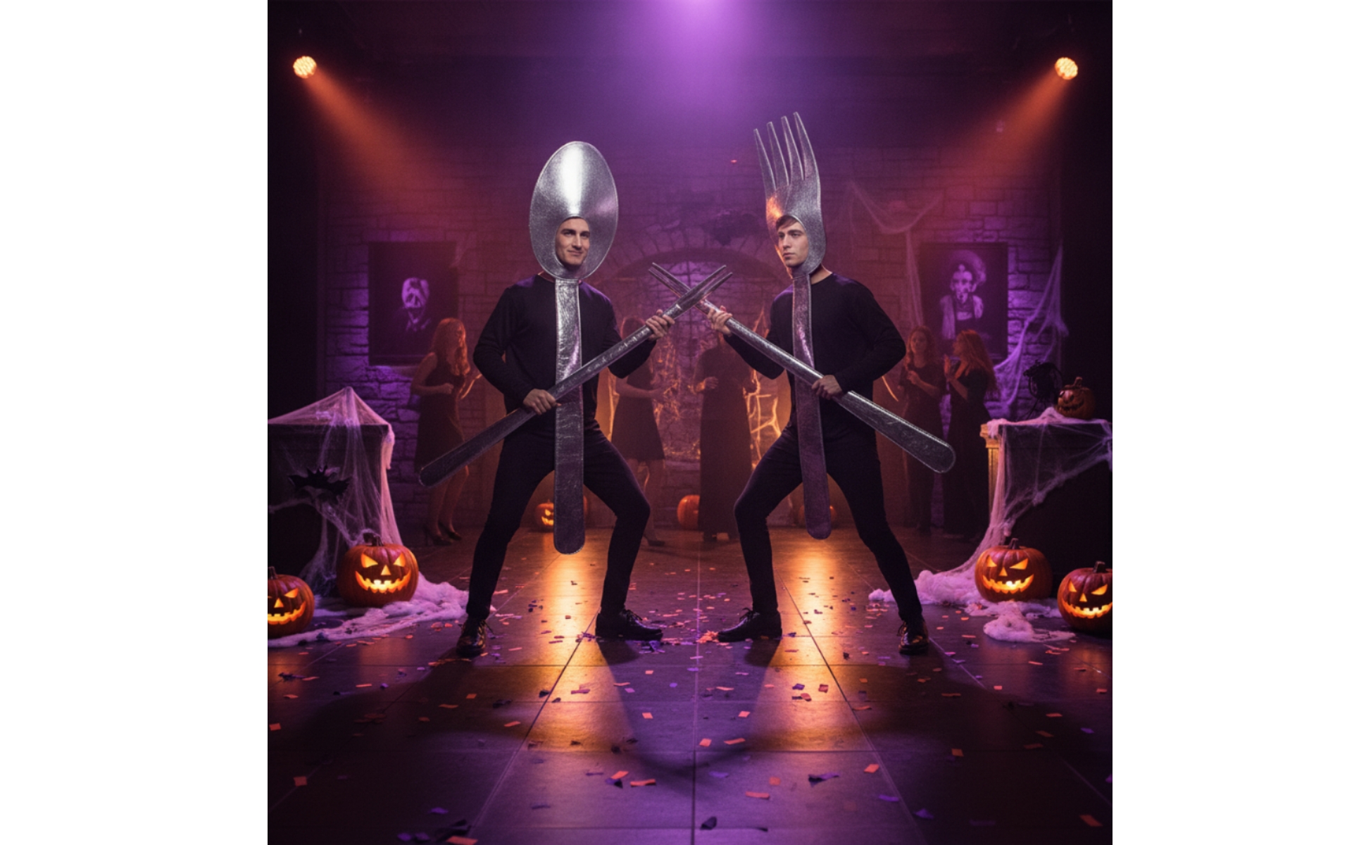 Silver Spoon Costume Novelty Cutlery Costume Funny for Halloween, Cosplayers