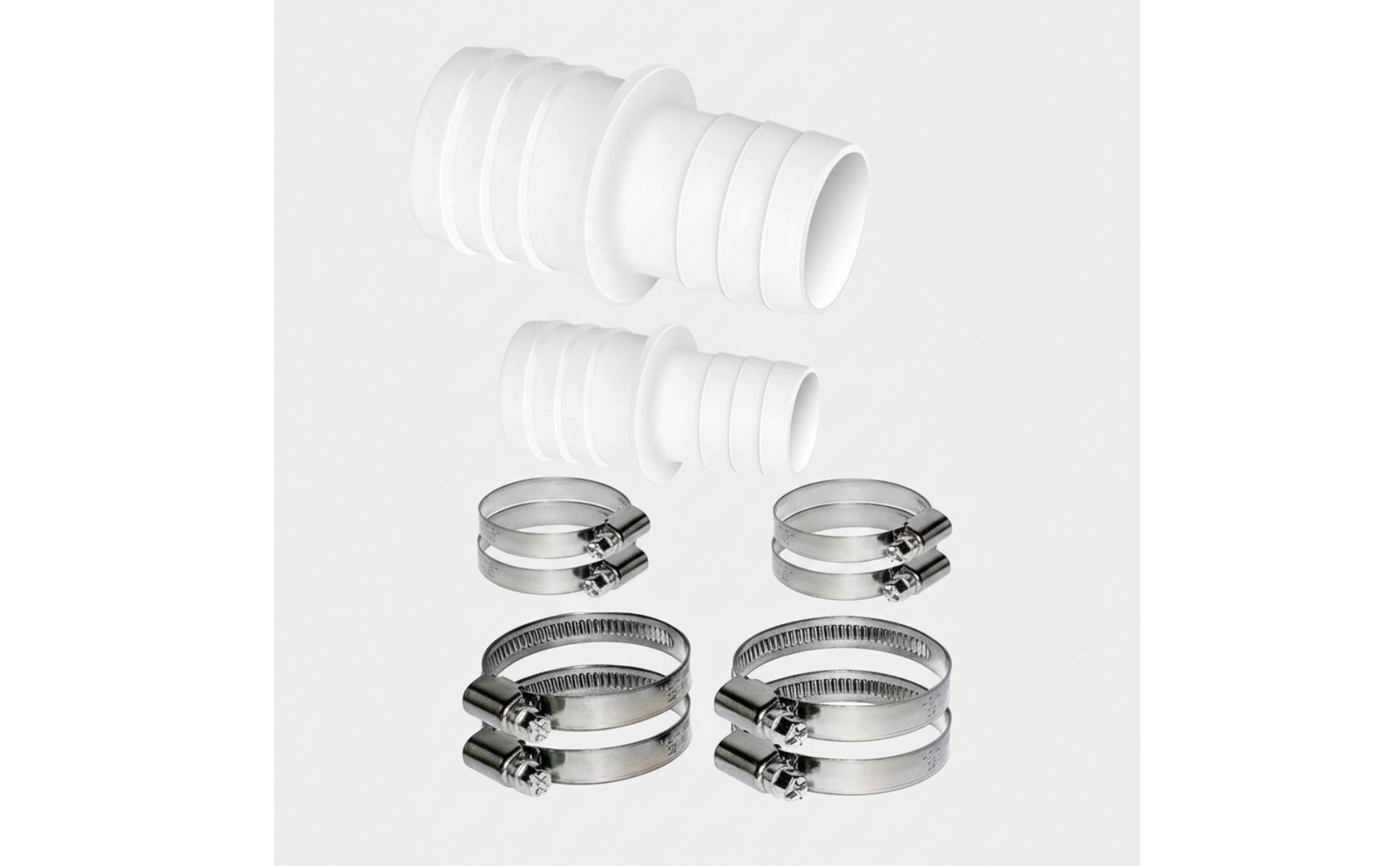 2 Pieces Pool Hose Adapter with Clamps Leak-Proof Pool Hose Adapter