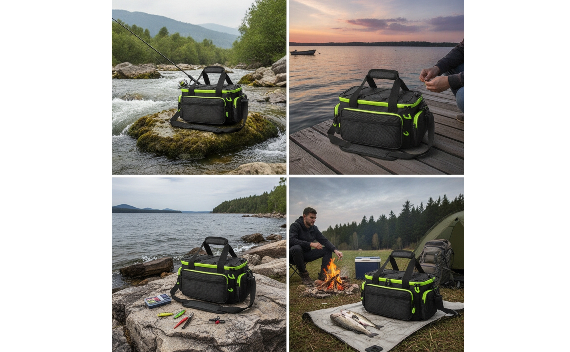 Fishing Tackle Bag Multi-Pocket Tackle Bag with Shoulder Strap Portable
