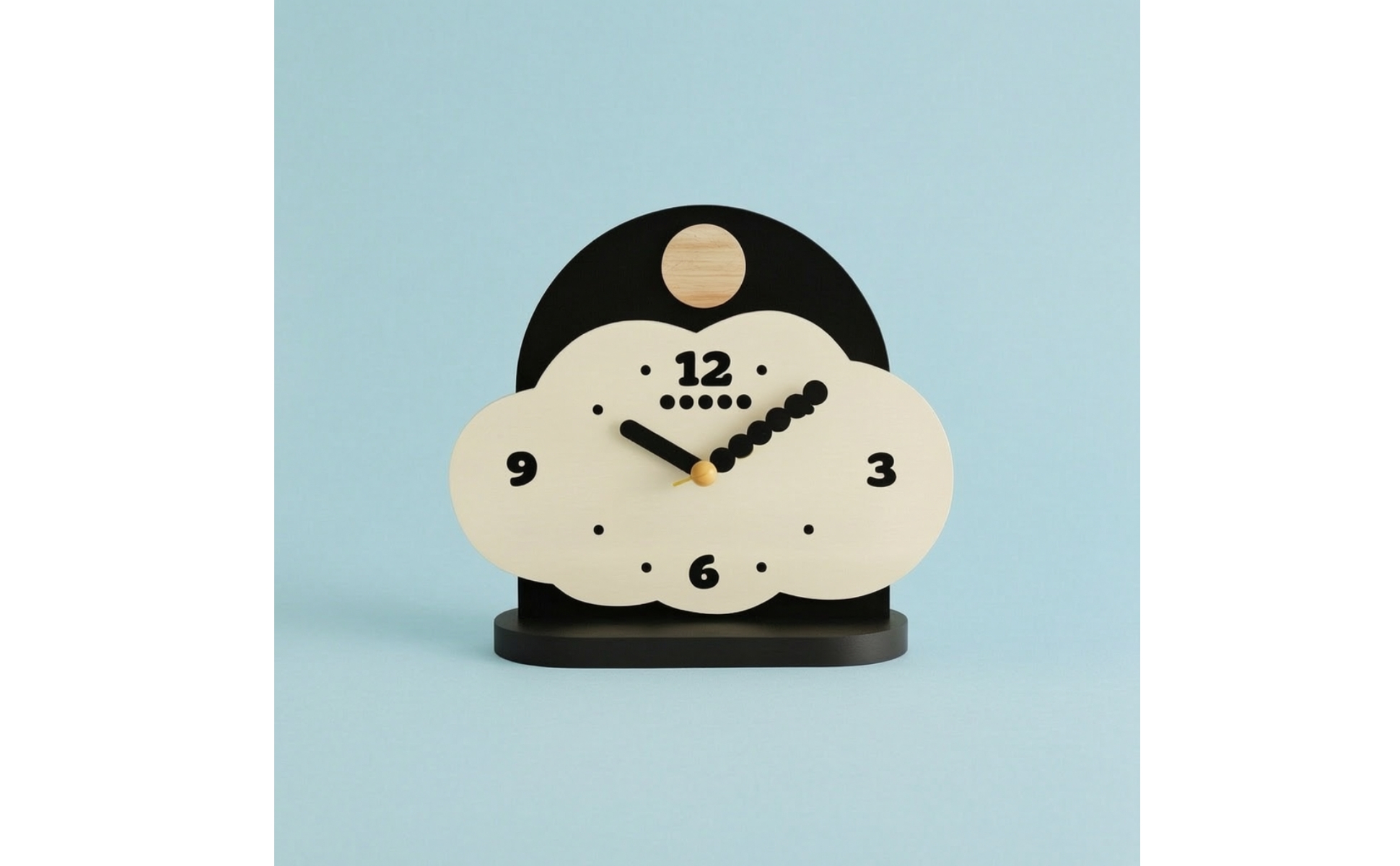 Clock with Arched Back Panel Decorative Cloud Shaped Clock Modern for Bookshelf