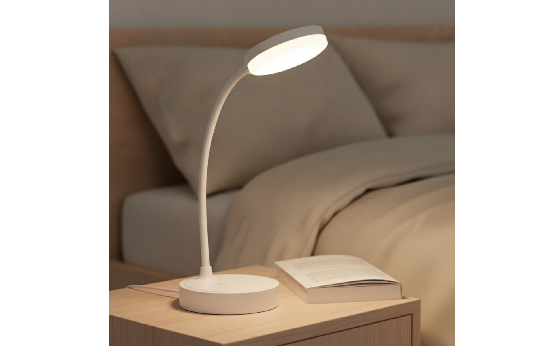LED Desk Lamp Stepless Dimming Desk Lamp with Phone Holder Touch Control