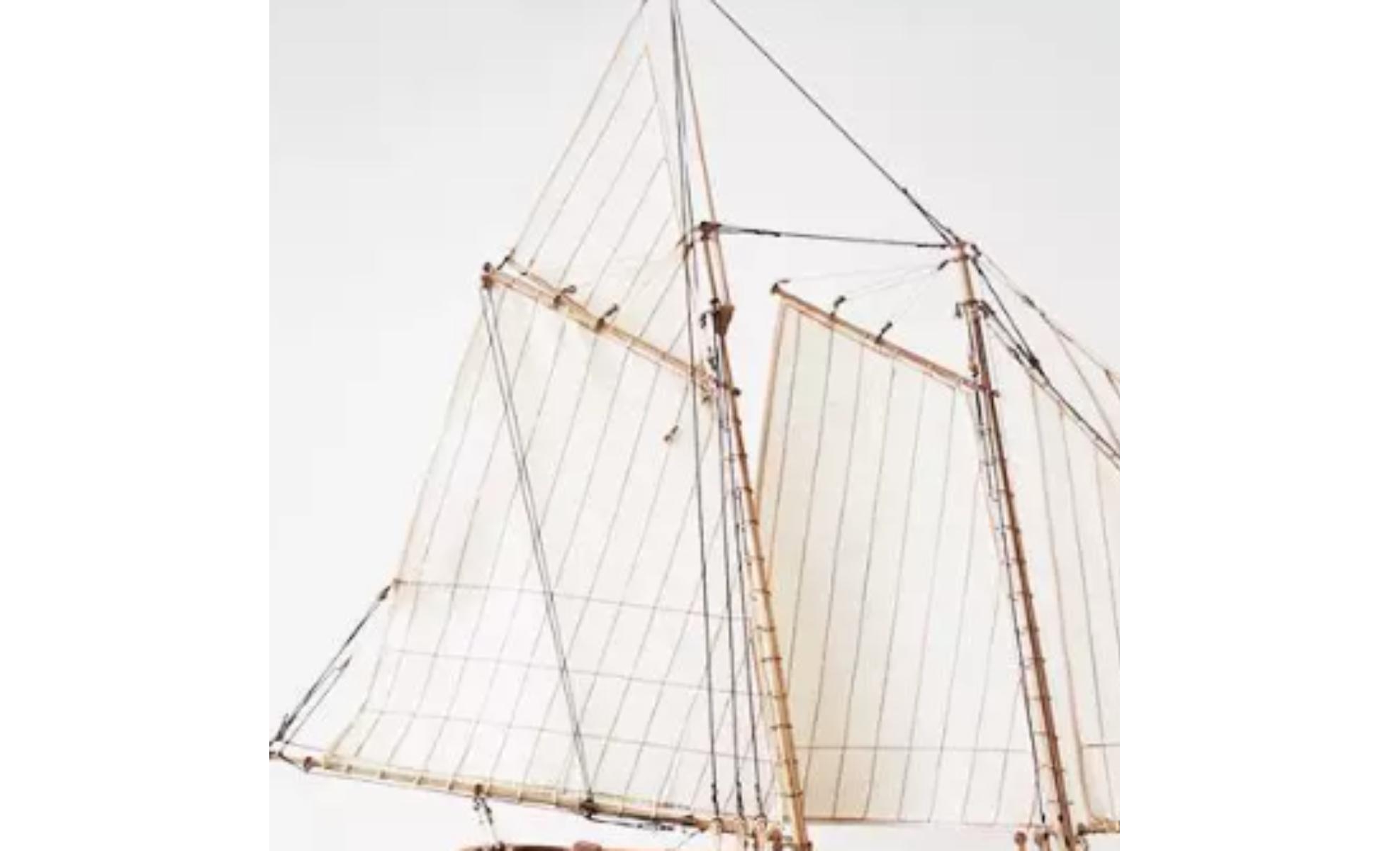 Wooden Sailboat Kit DIY Ship Model Kit with Stand Cut for Shelf, Hobbyists