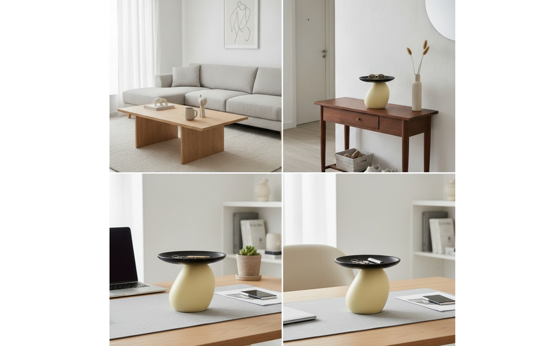 Toadstool Tray Minimalist Tray with Pedestal Sculptural for Entryway, Dresser