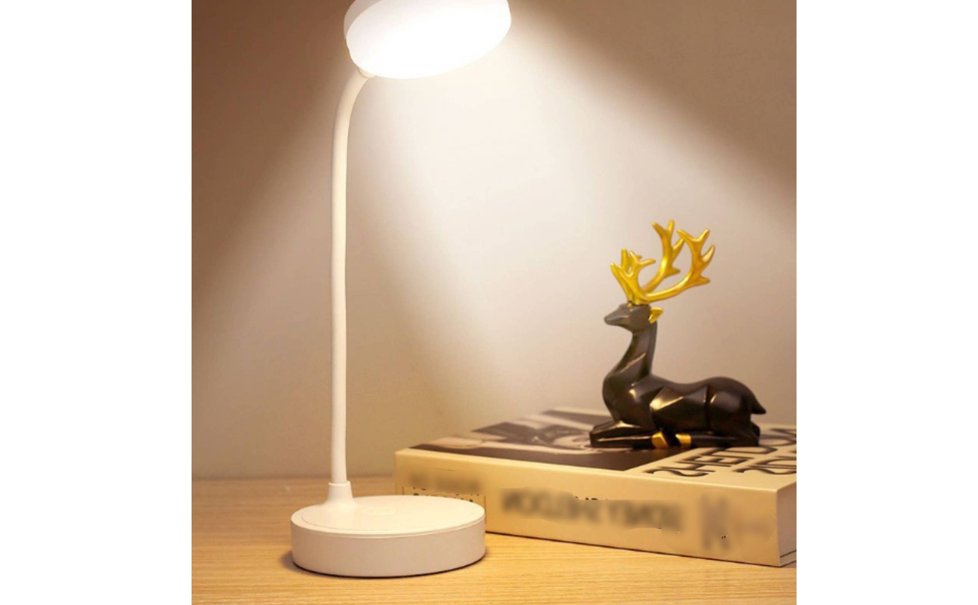 LED Desk Lamp Stepless Dimming Desk Lamp with Phone Holder Touch Control