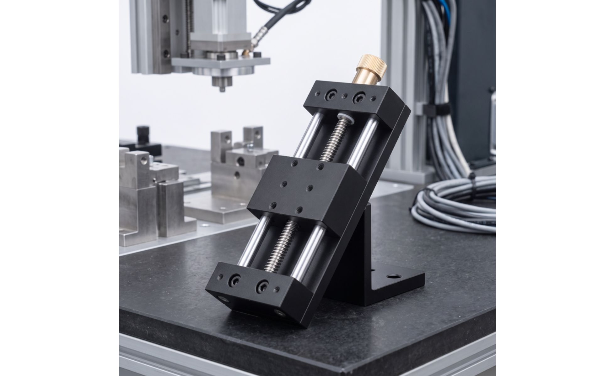 Precision Displacement Stage Compact Manual Linear Stage Aluminum for Laboratory