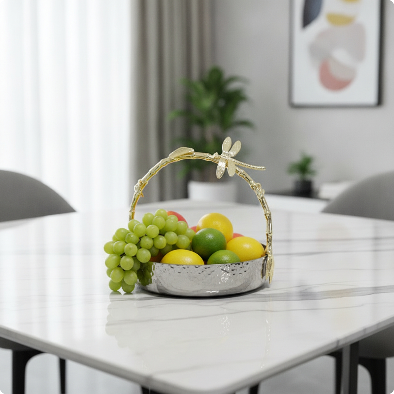 Decorative Tray with Branch Handle Multifunctional for Dining Table, Entryway