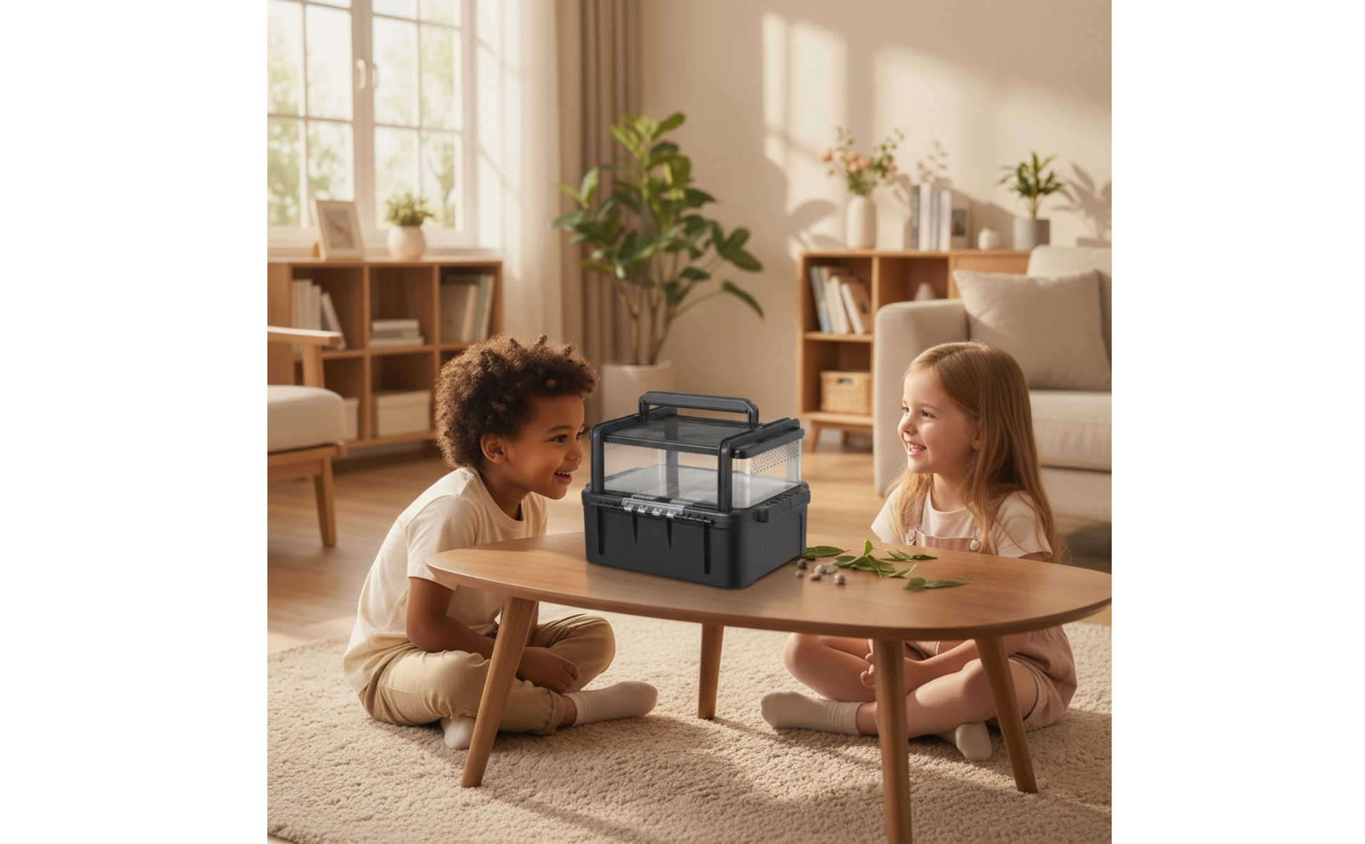 Reptile Carrier Portable Reptile Transport Box Ventilated for Travel, Outdoor